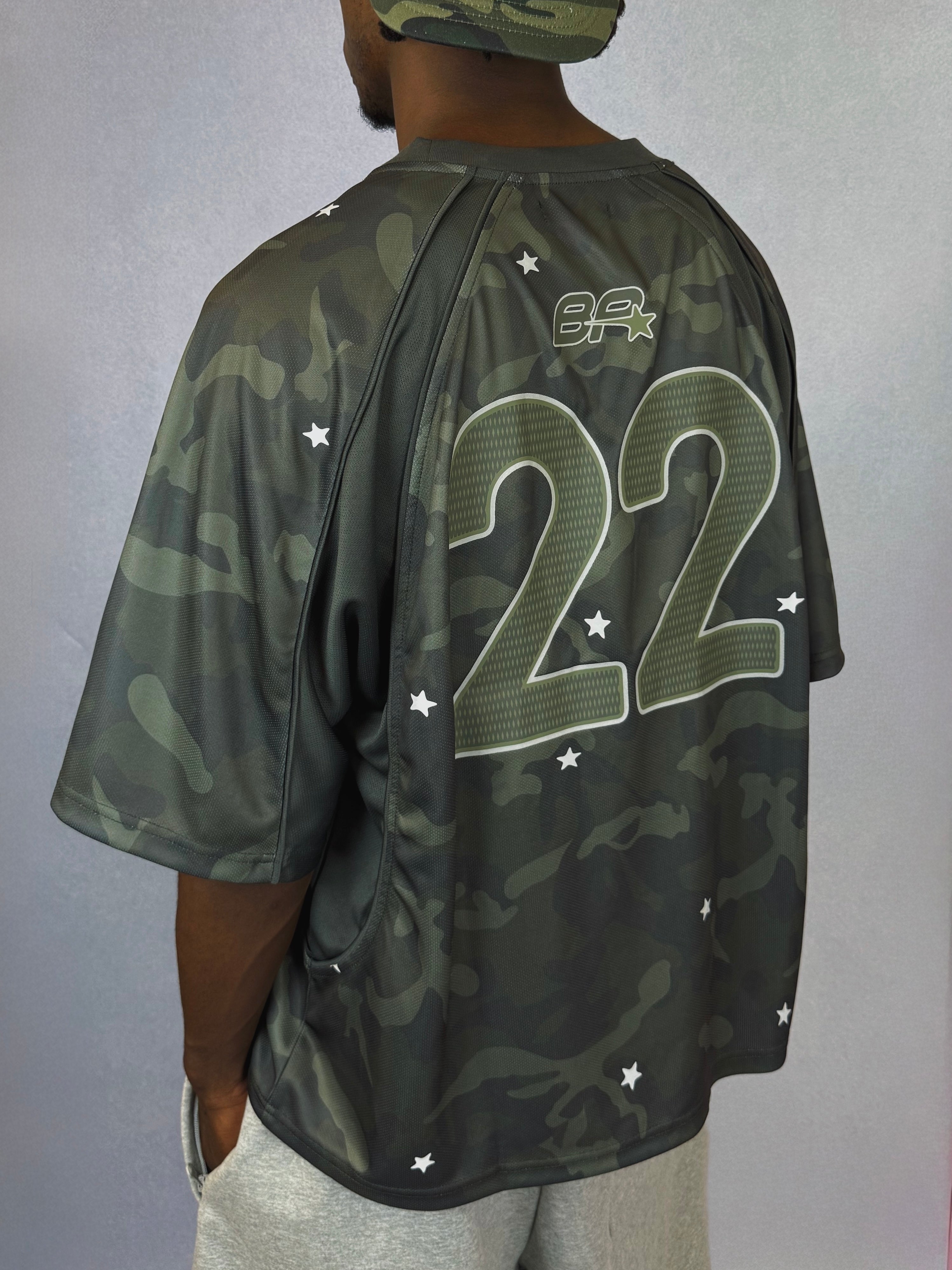 Star Camo Reflective Football Jersey - Green Star Camo - 7