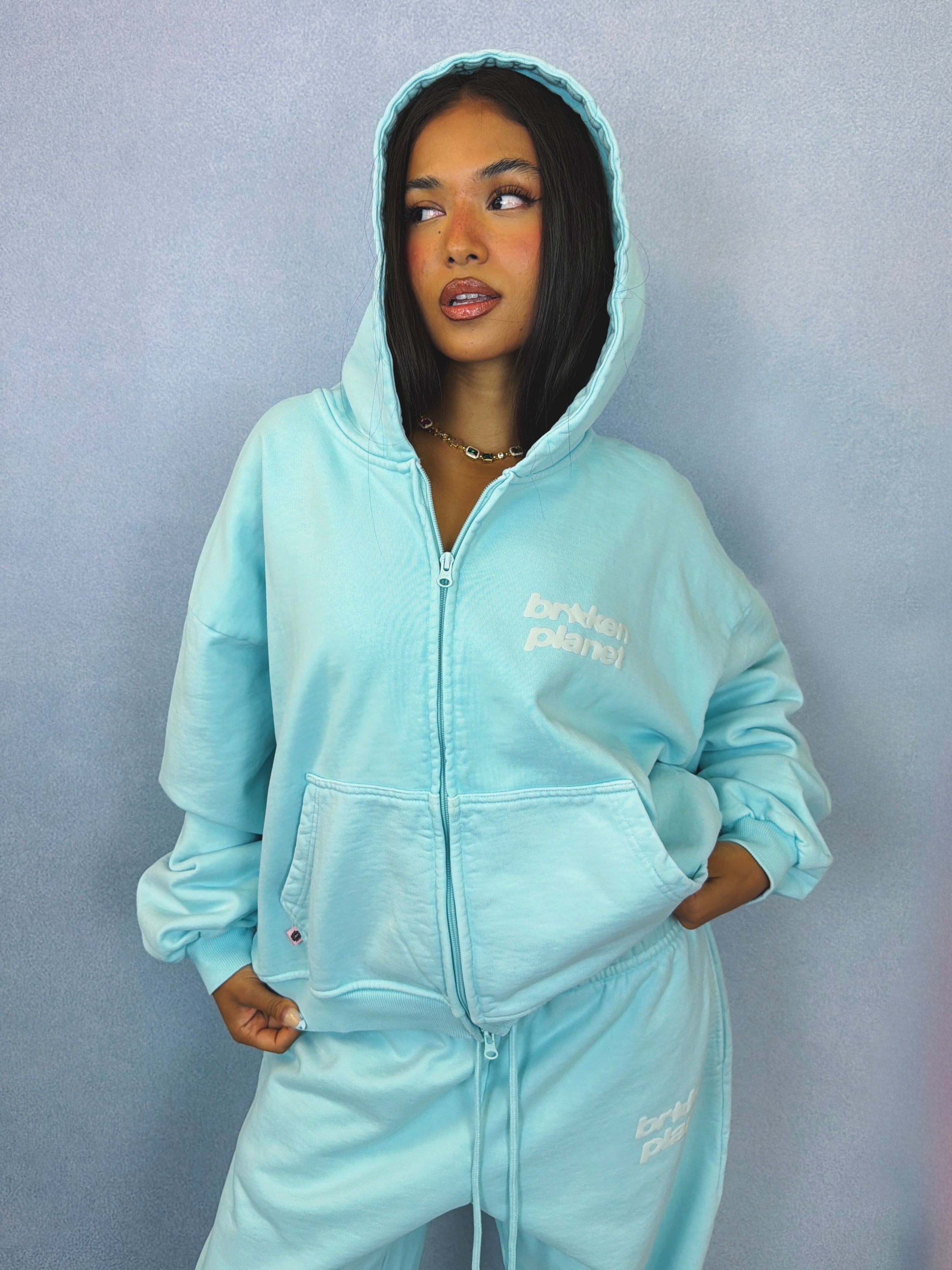 Star Logo Zip-up Hoodie - Blue Tint - 6