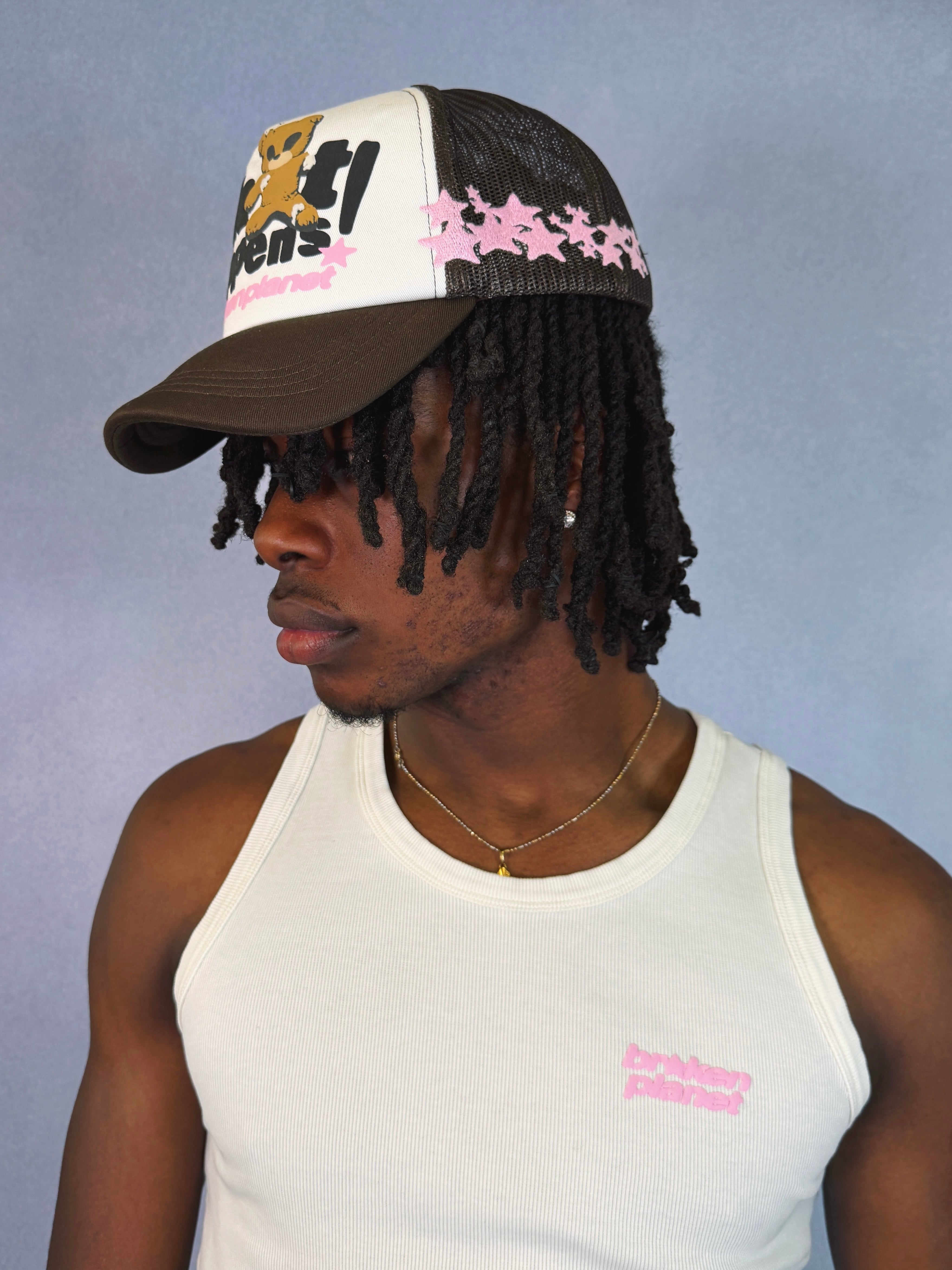Sh*t Happens Trucker Hat - Chocolate Brown - 6
