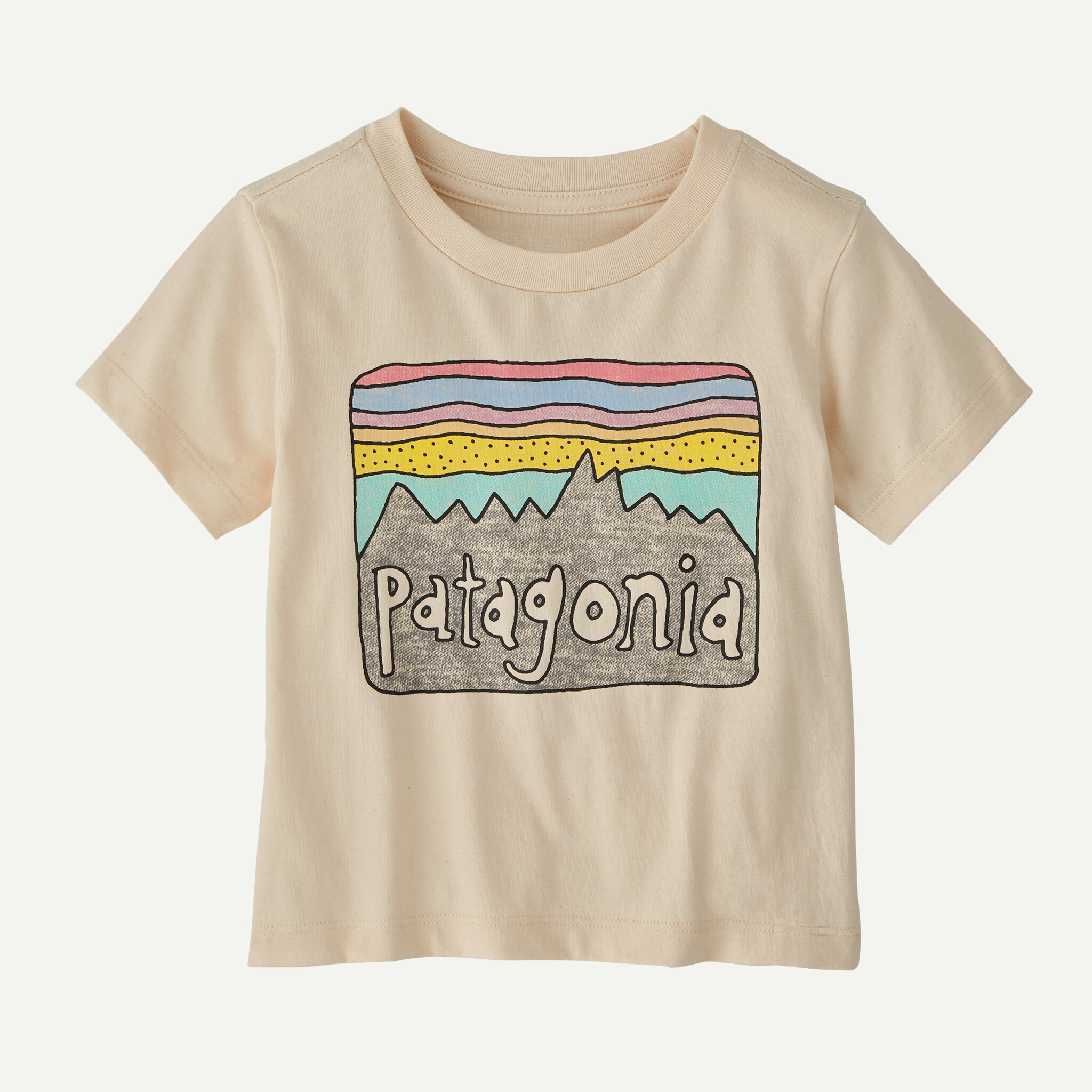 Baby Fitz Roy Skies T-Shirt - Undyed Natural
