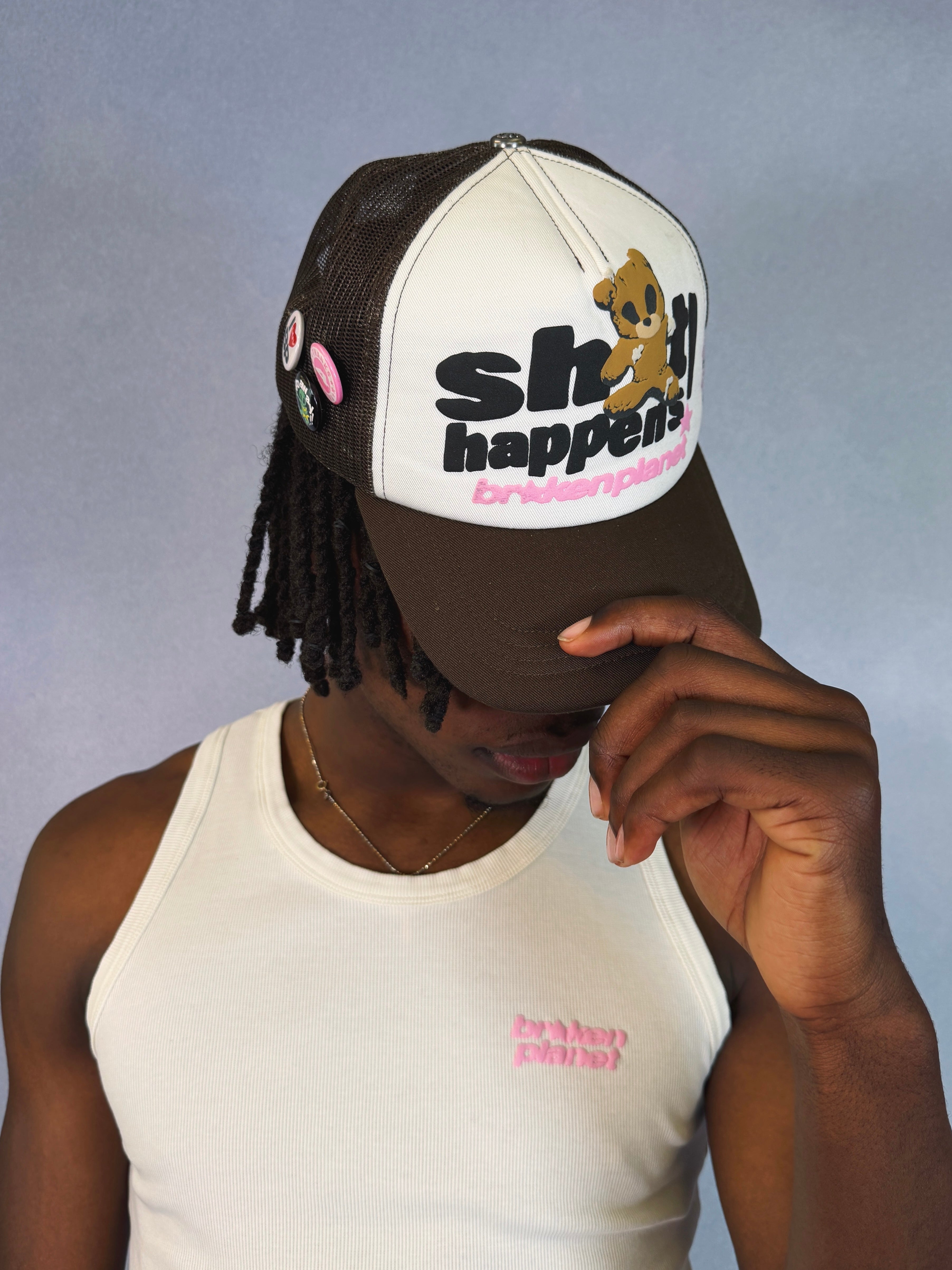 Sh*t Happens Trucker Hat - Chocolate Brown - 3