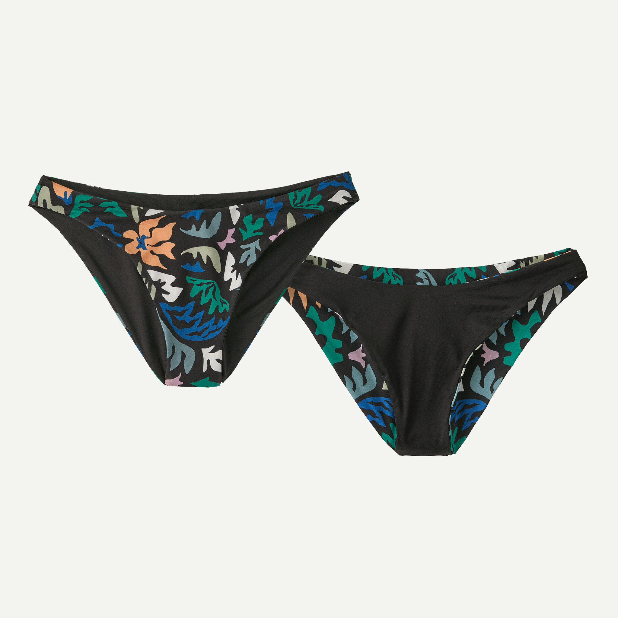 Women's Reversible Cross Shore Bikini Bottoms - Kaleido: Black