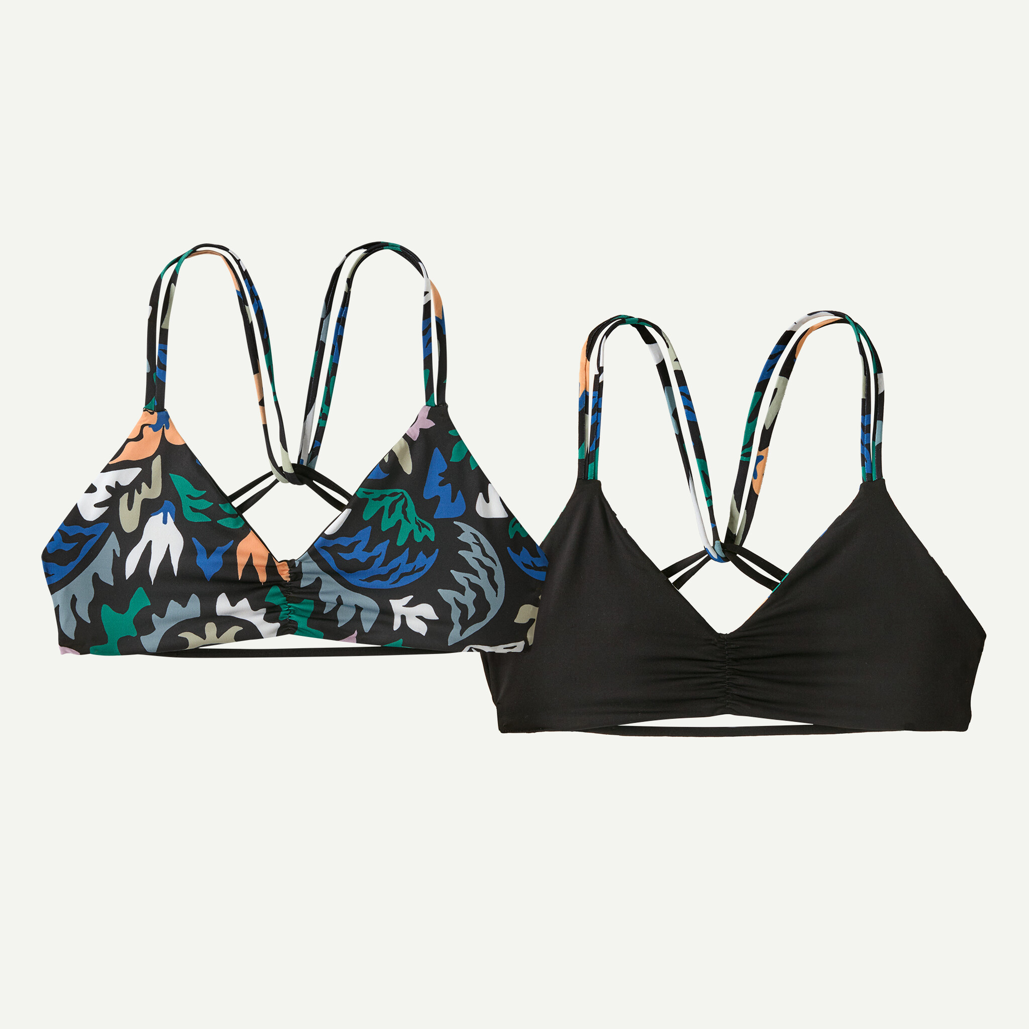 Women's Reversible Seaglass Bay Bikini Top - Kaleido: Black