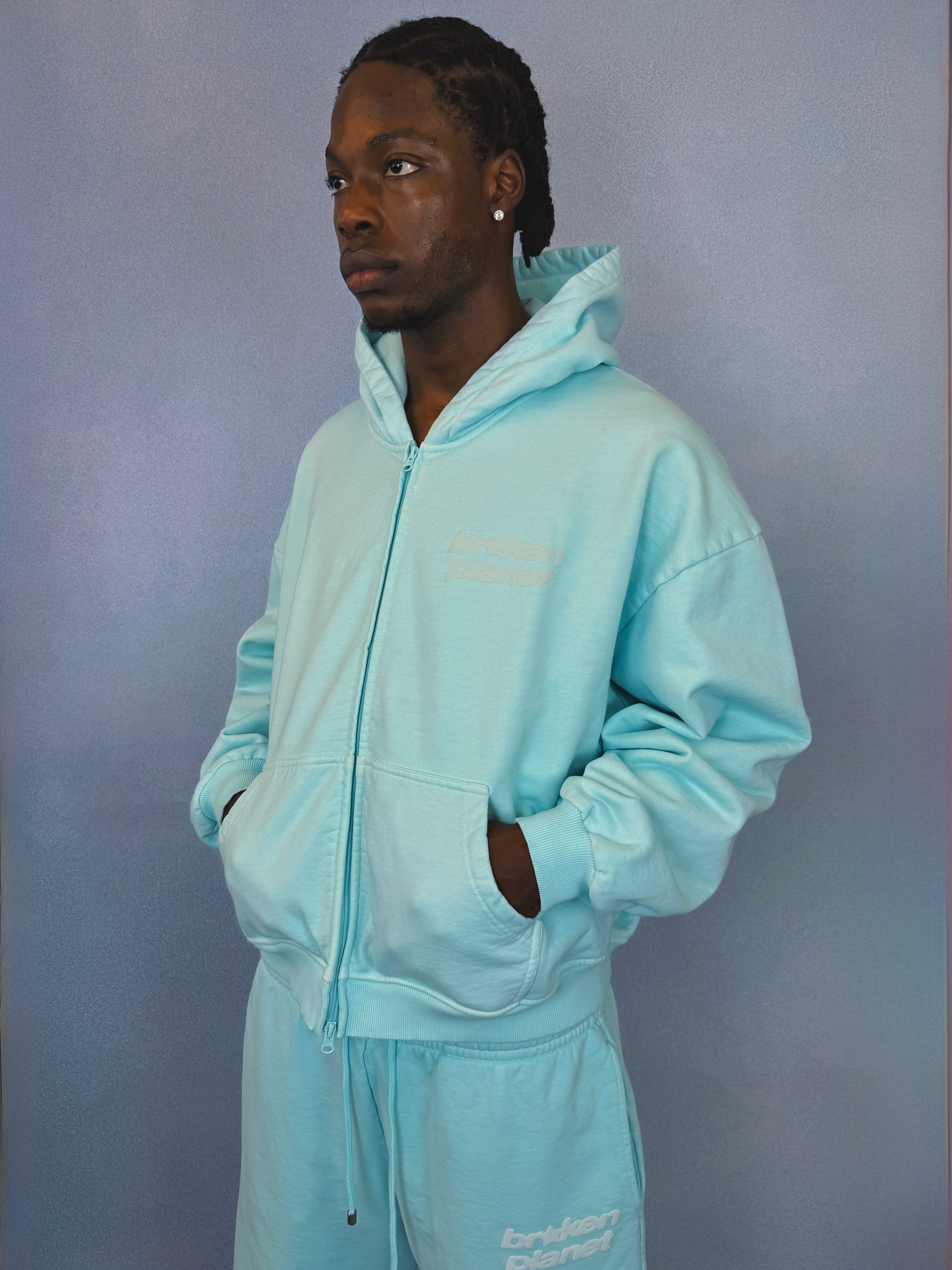 Star Logo Zip-up Hoodie - Blue Tint - 5