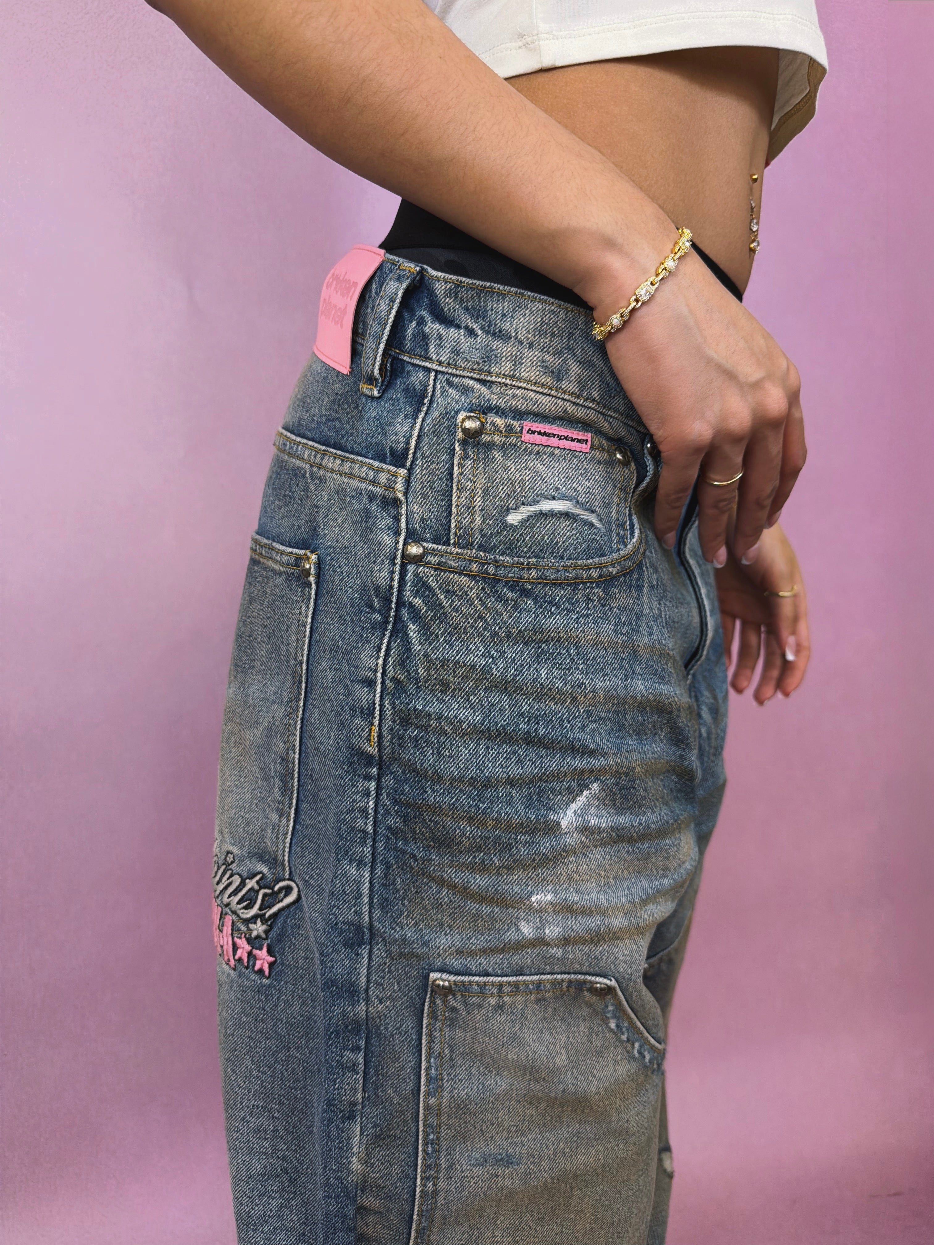 Double-Knee Denim Jeans - Light Blue - 5