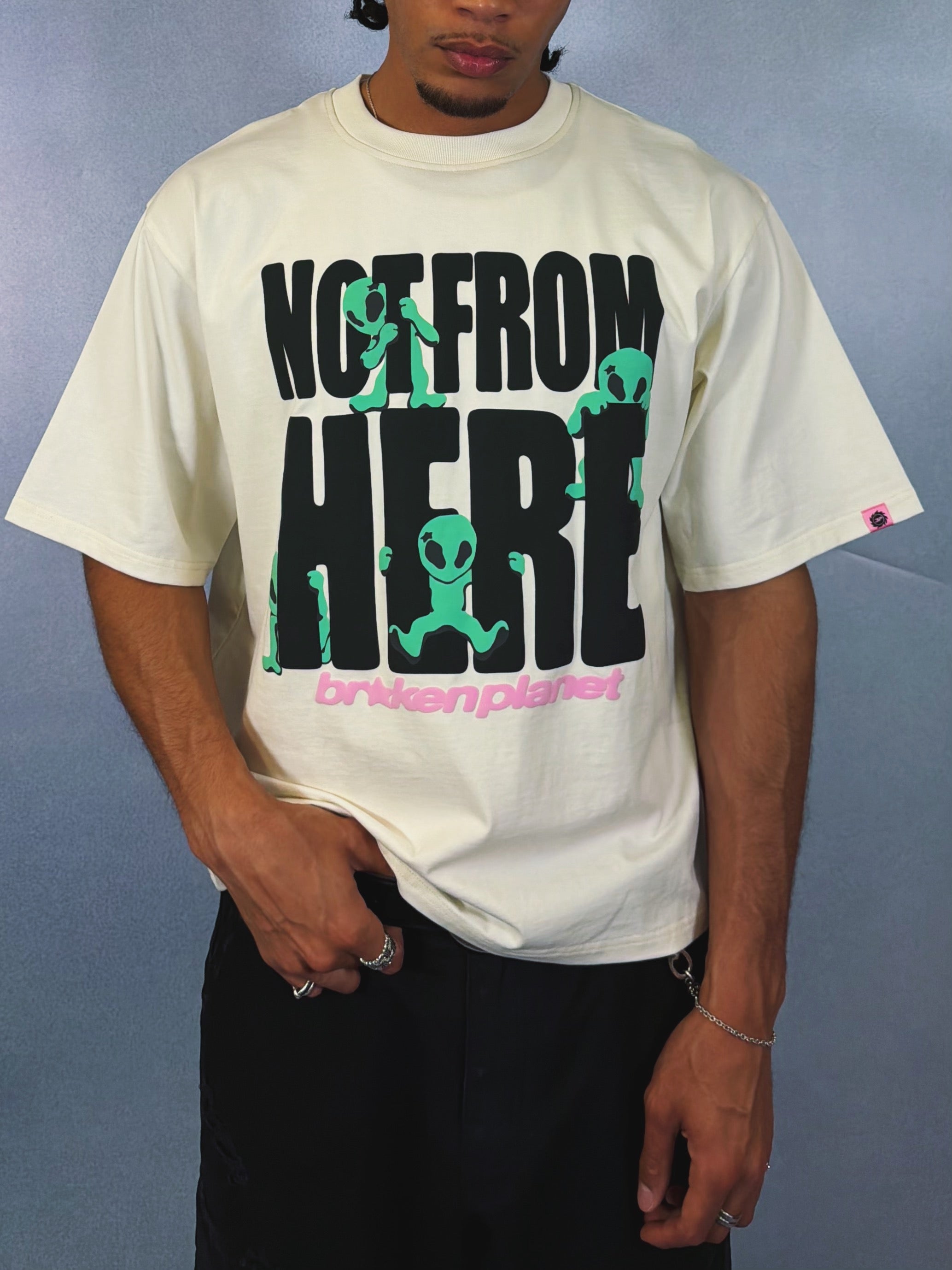 Not From Here T-shirt - Vanilla White - 5