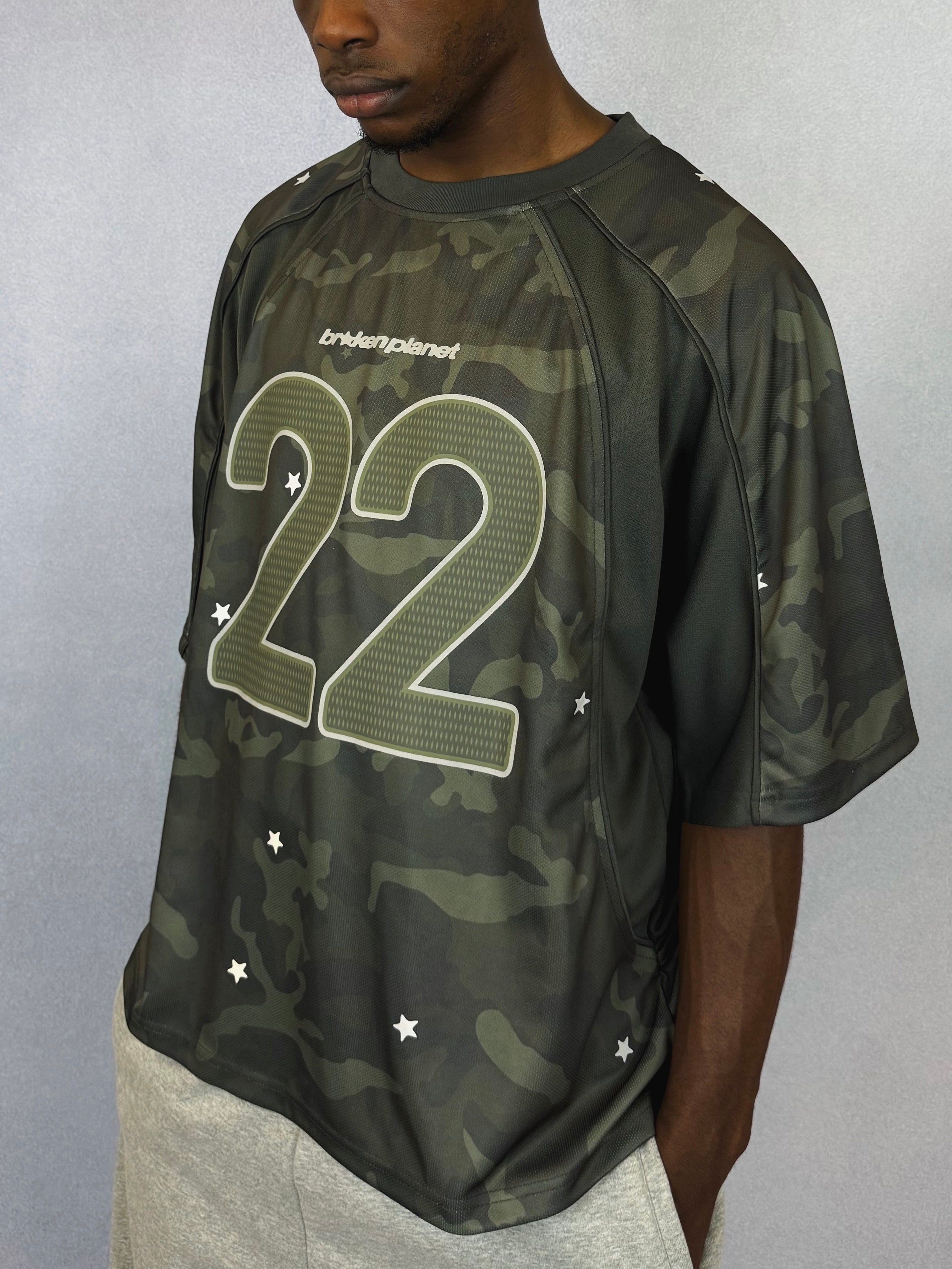 Star Camo Reflective Football Jersey - Green Star Camo - 4
