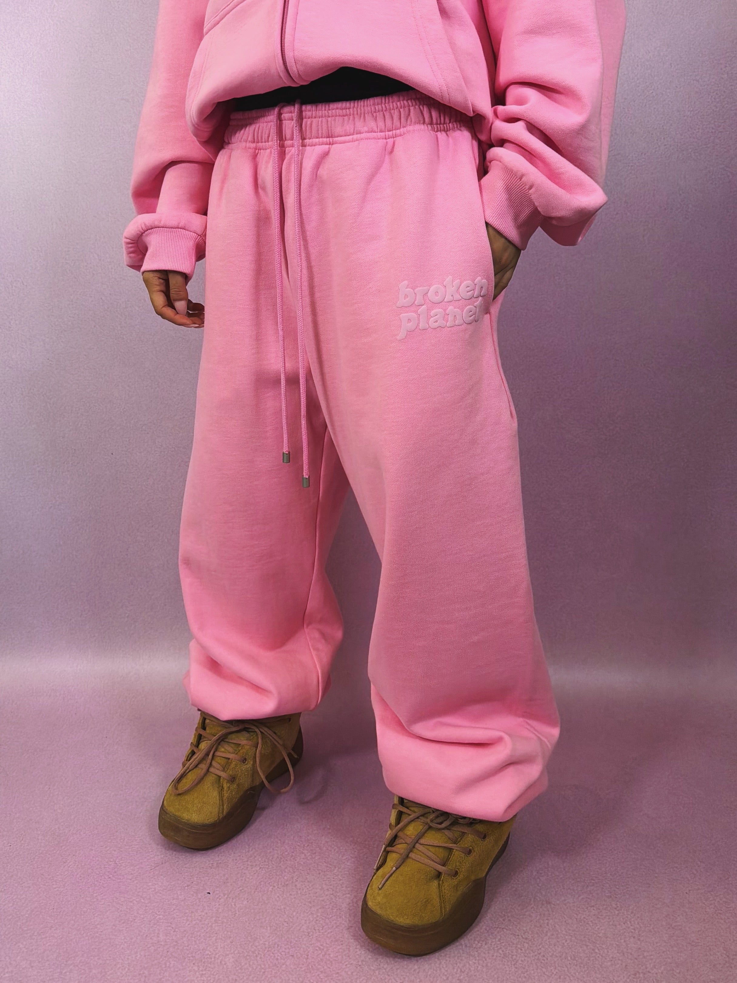 Straight Leg Sweatpants - Candy Pink - 3