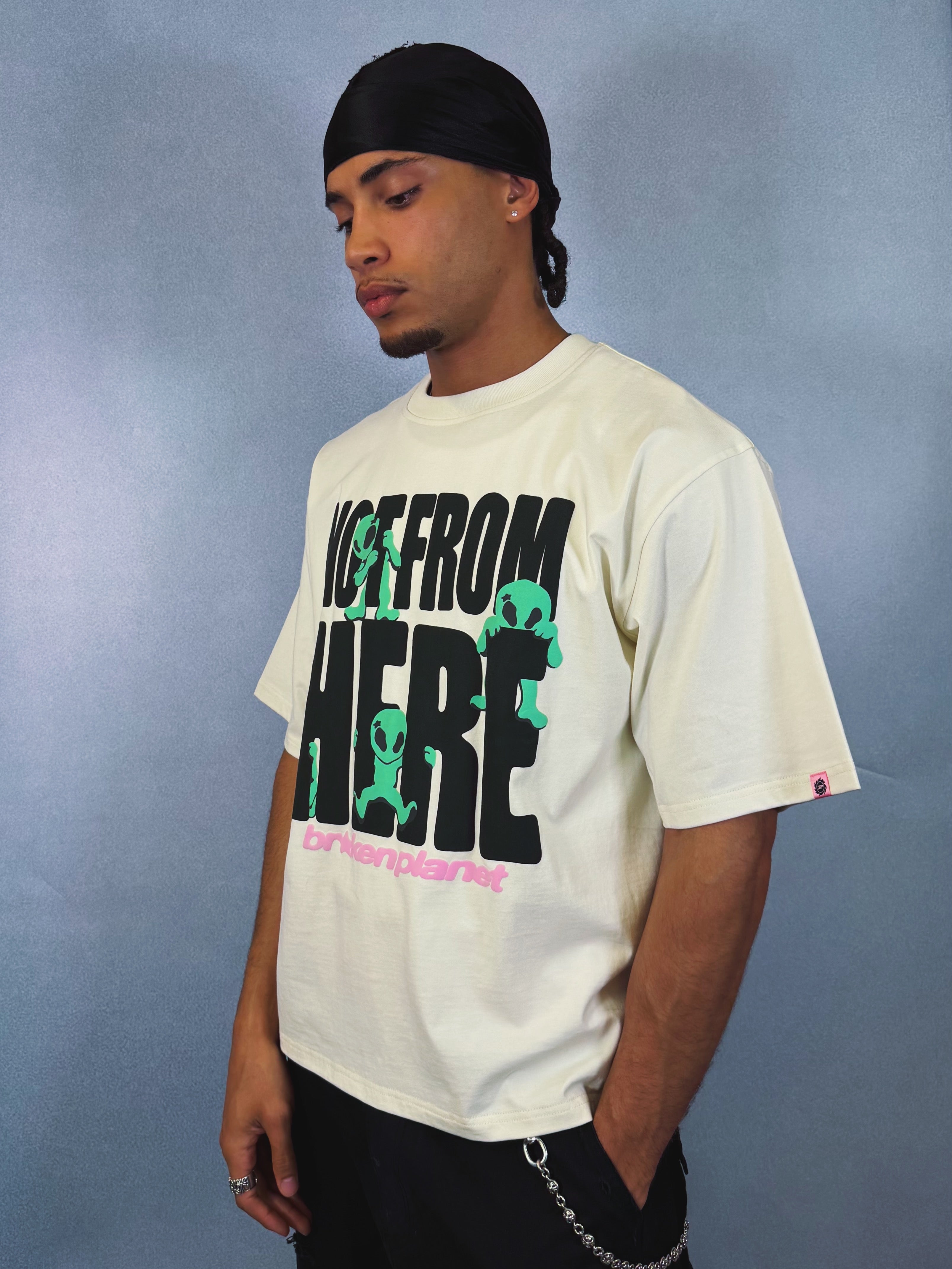 Not From Here T-shirt - Vanilla White - 3
