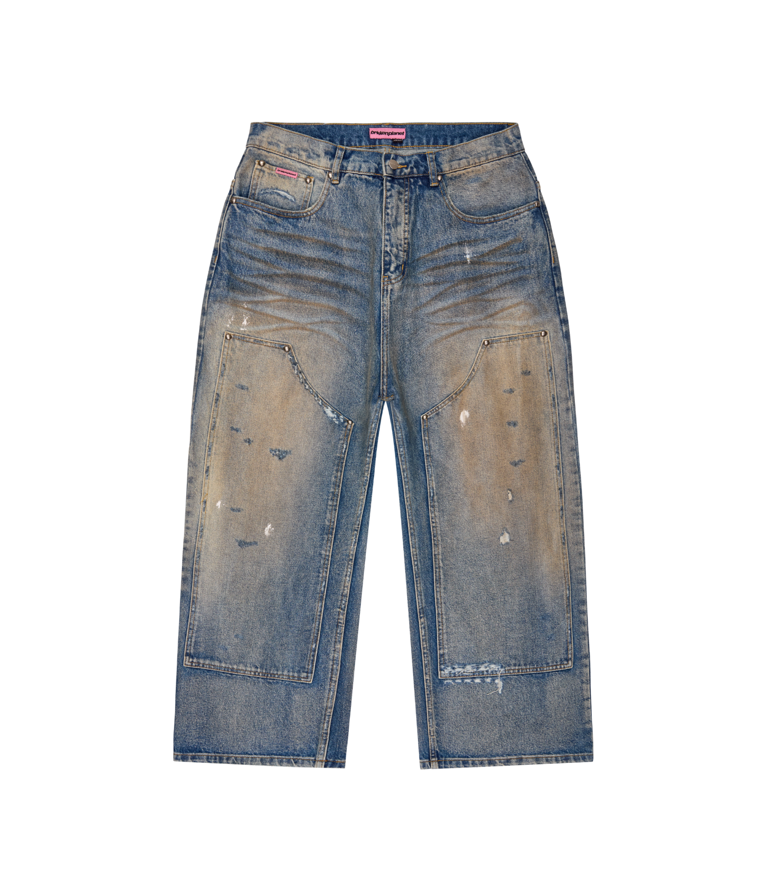 Double-Knee Denim Jeans - Light Blue