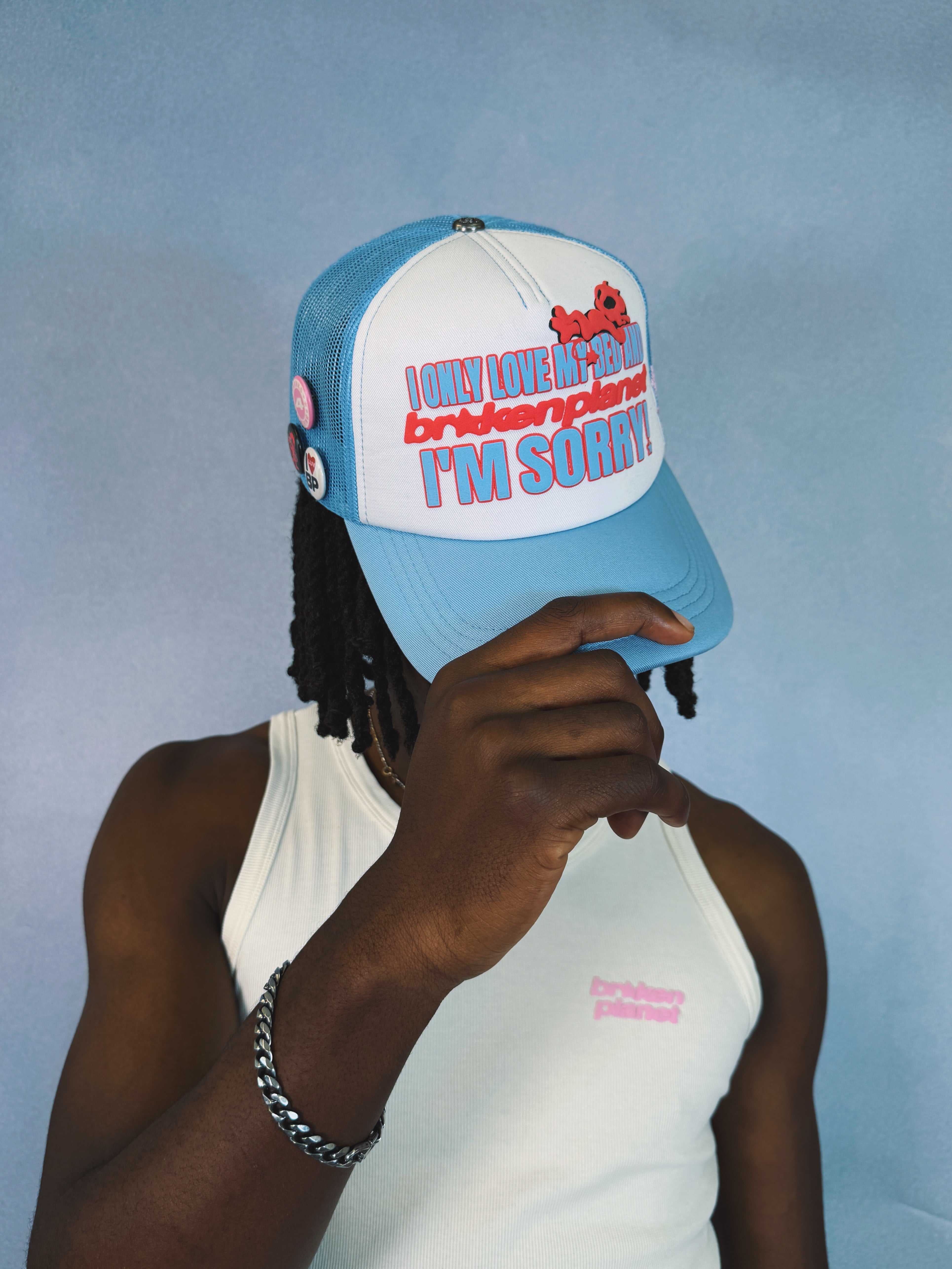 I Only Love My Bed Trucker Hat - Light Blue