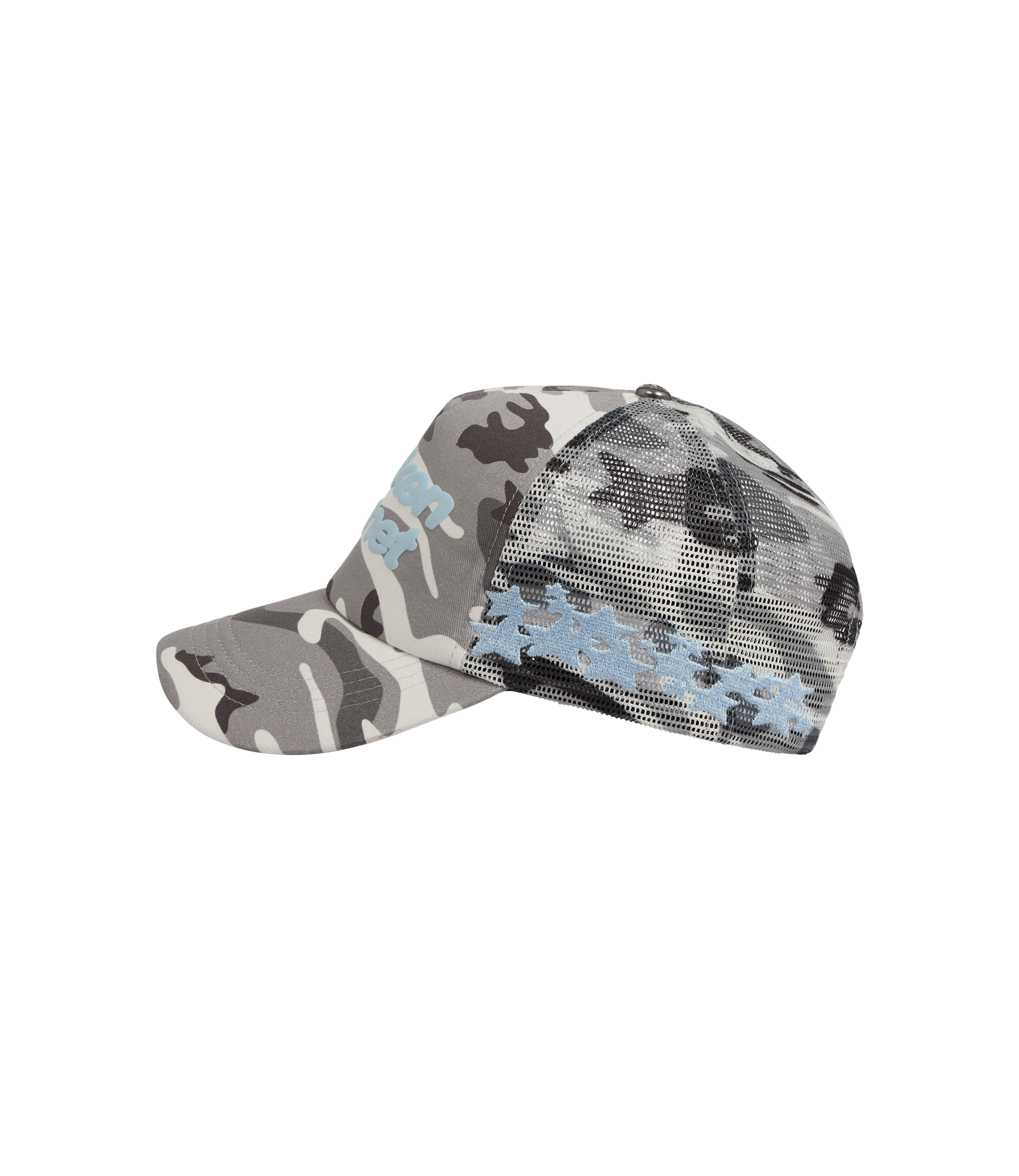 Broken Planet Trucker Hat - Heather Gray/Snow Star Camo - 2