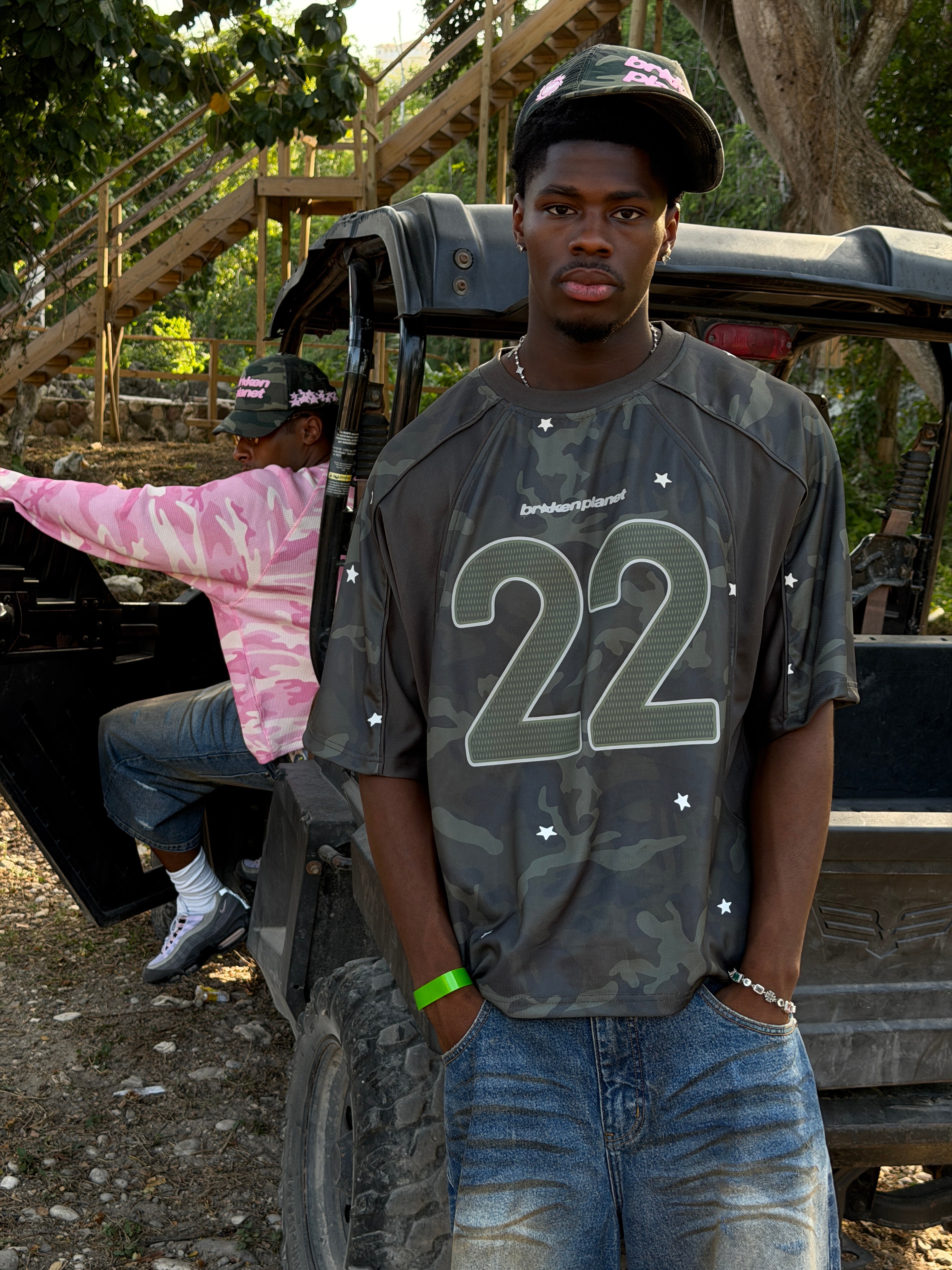 Star Camo Reflective Football Jersey - Green Star Camo - 3