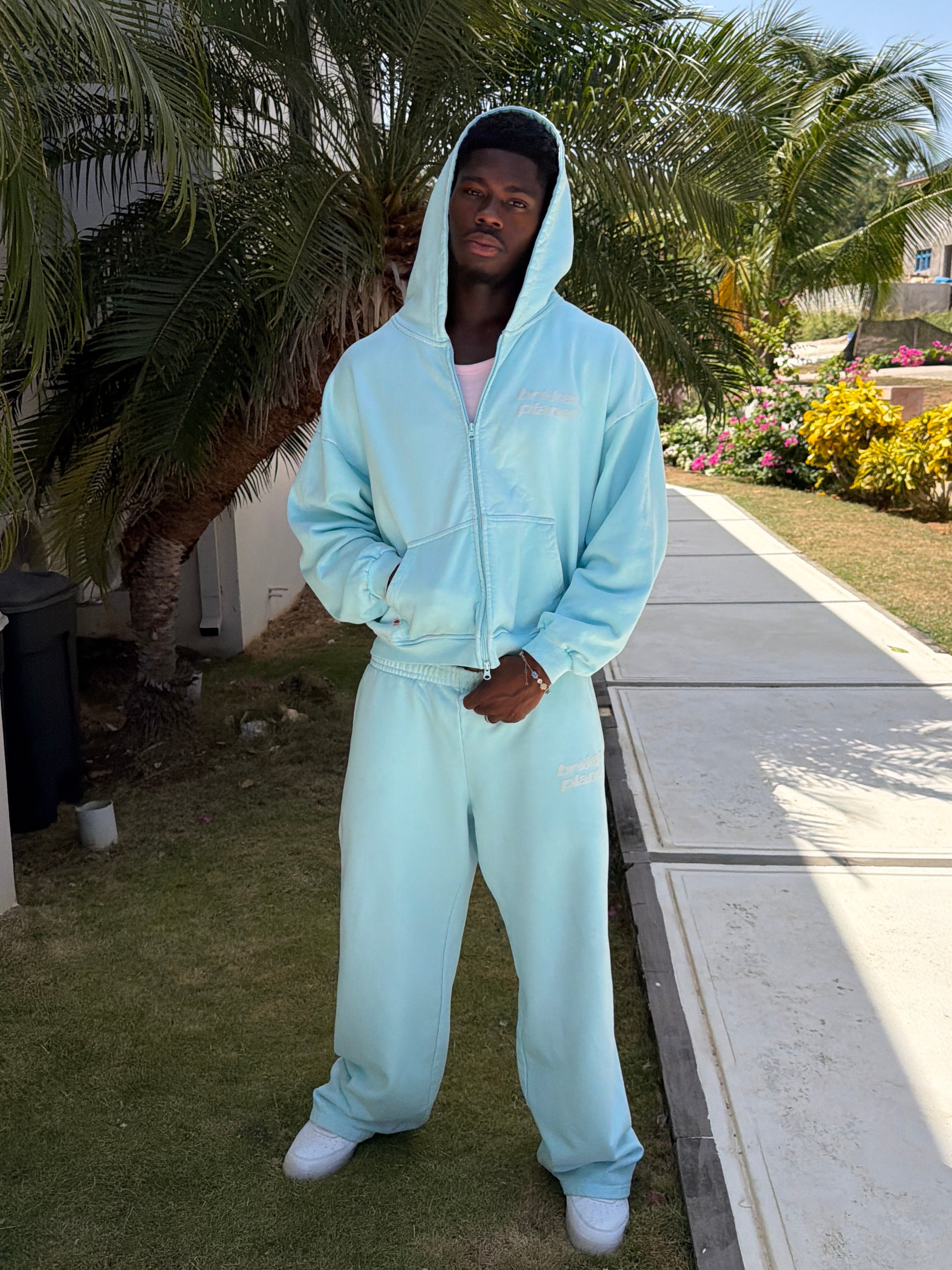 Star Logo Zip-up Hoodie - Blue Tint - 7