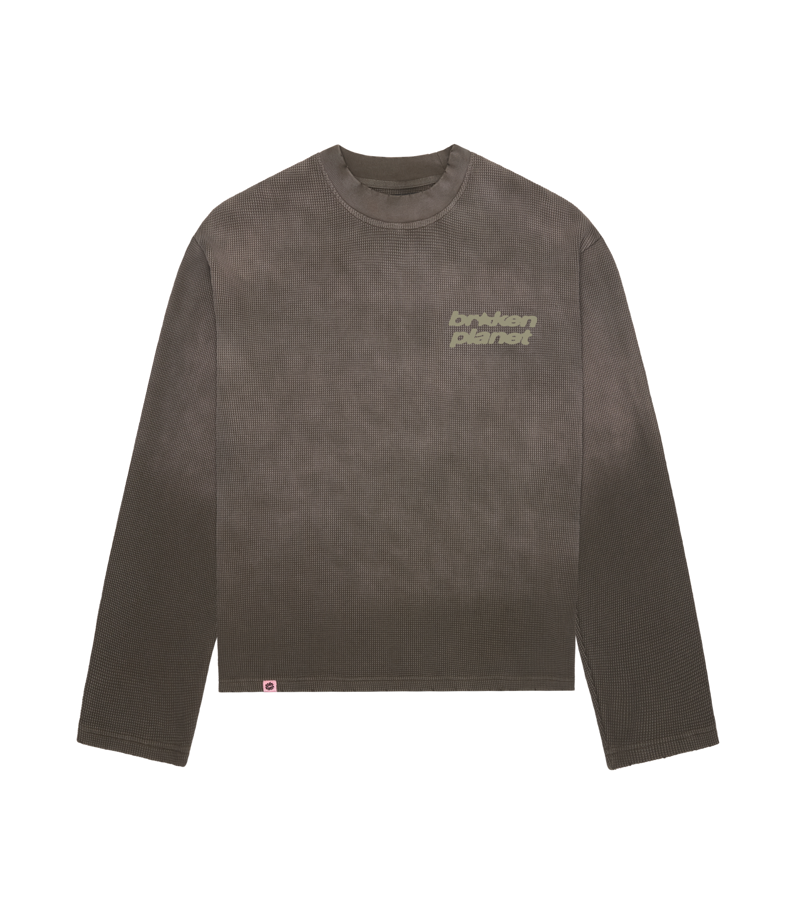 Star Logo Sunfaded Waffle Long Sleeve - Khaki Green