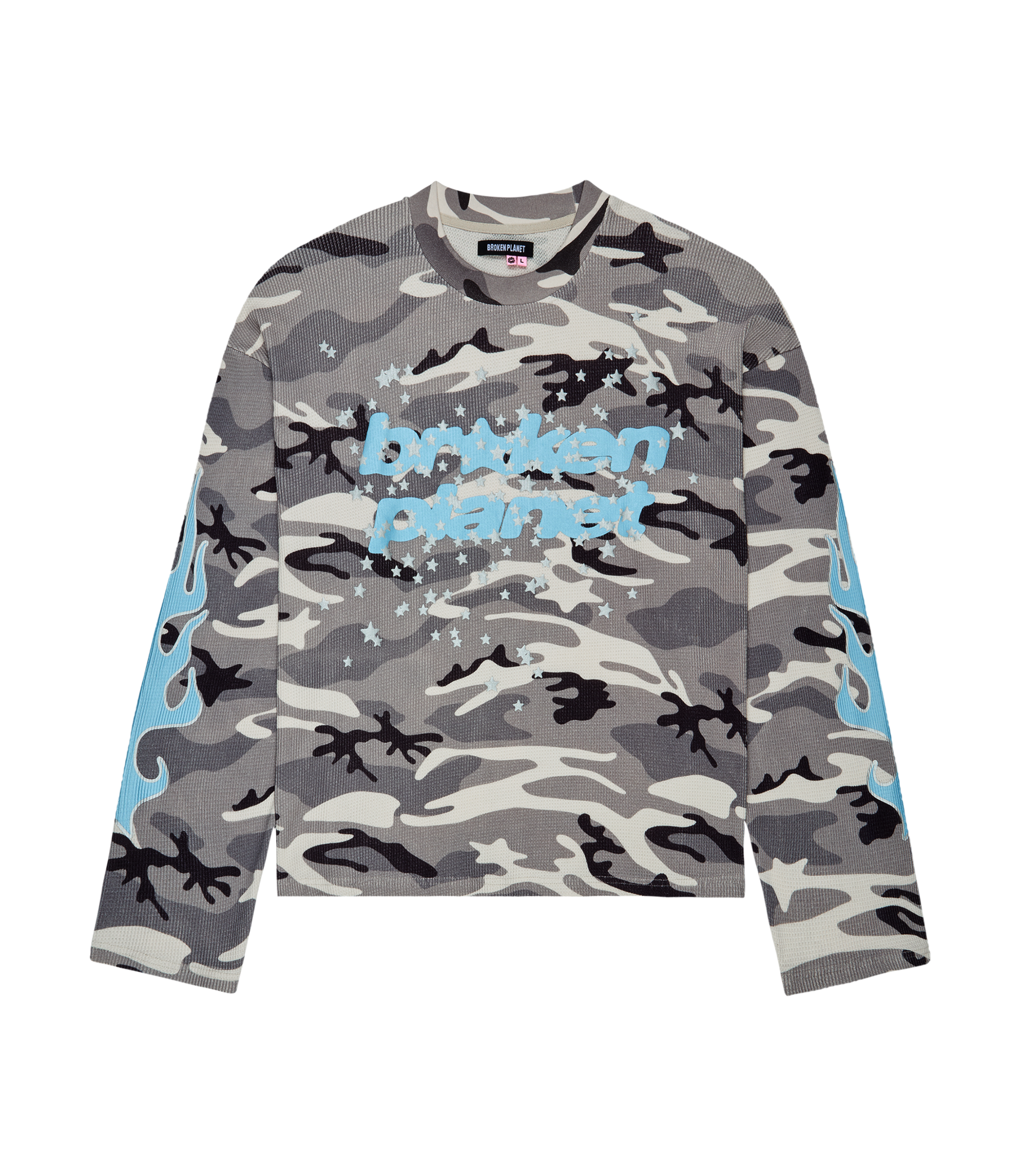 Star Camo Waffle Long Sleeve - Gray Star Camo