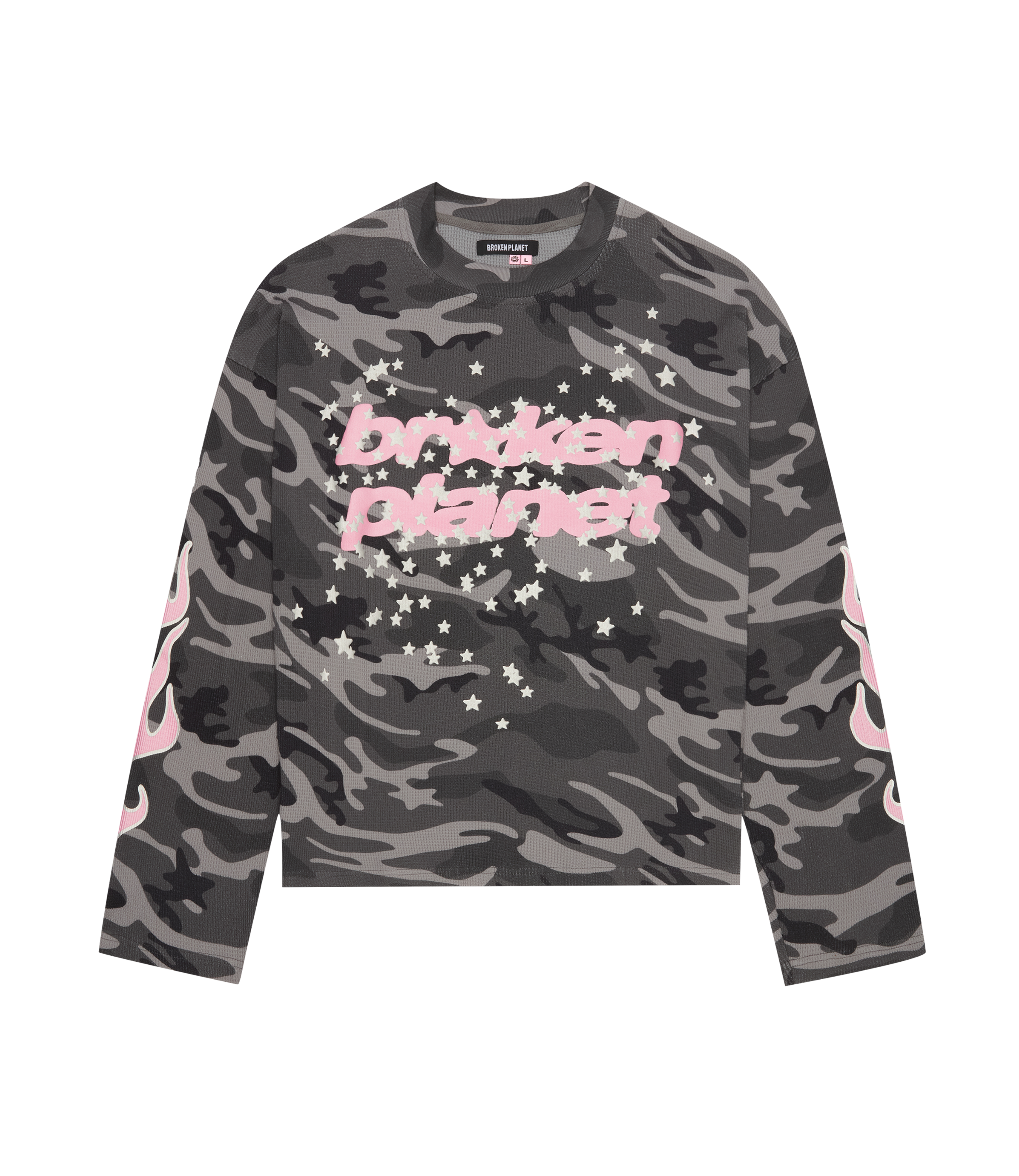 Star Camo Waffle Long Sleeve - Black Star Camo