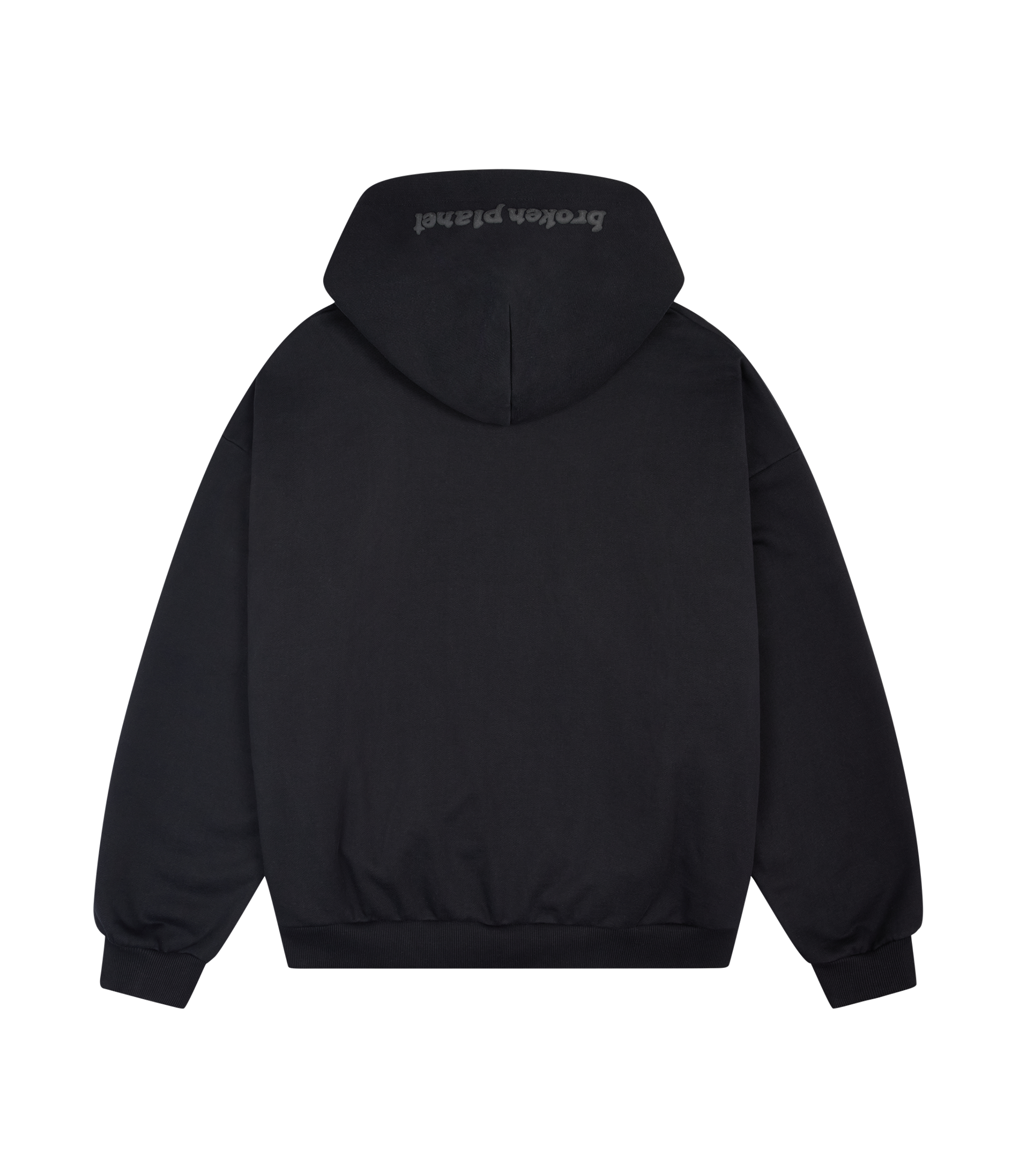 Broken Planet Zip Up Hoodie - Midnight Black - 2