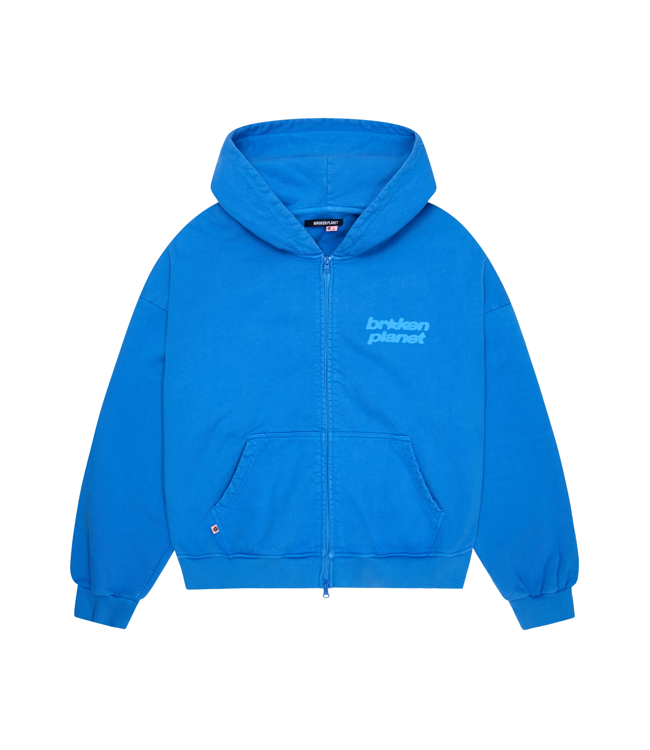 Star Logo Zip-Up Hoodie cobalt blue front