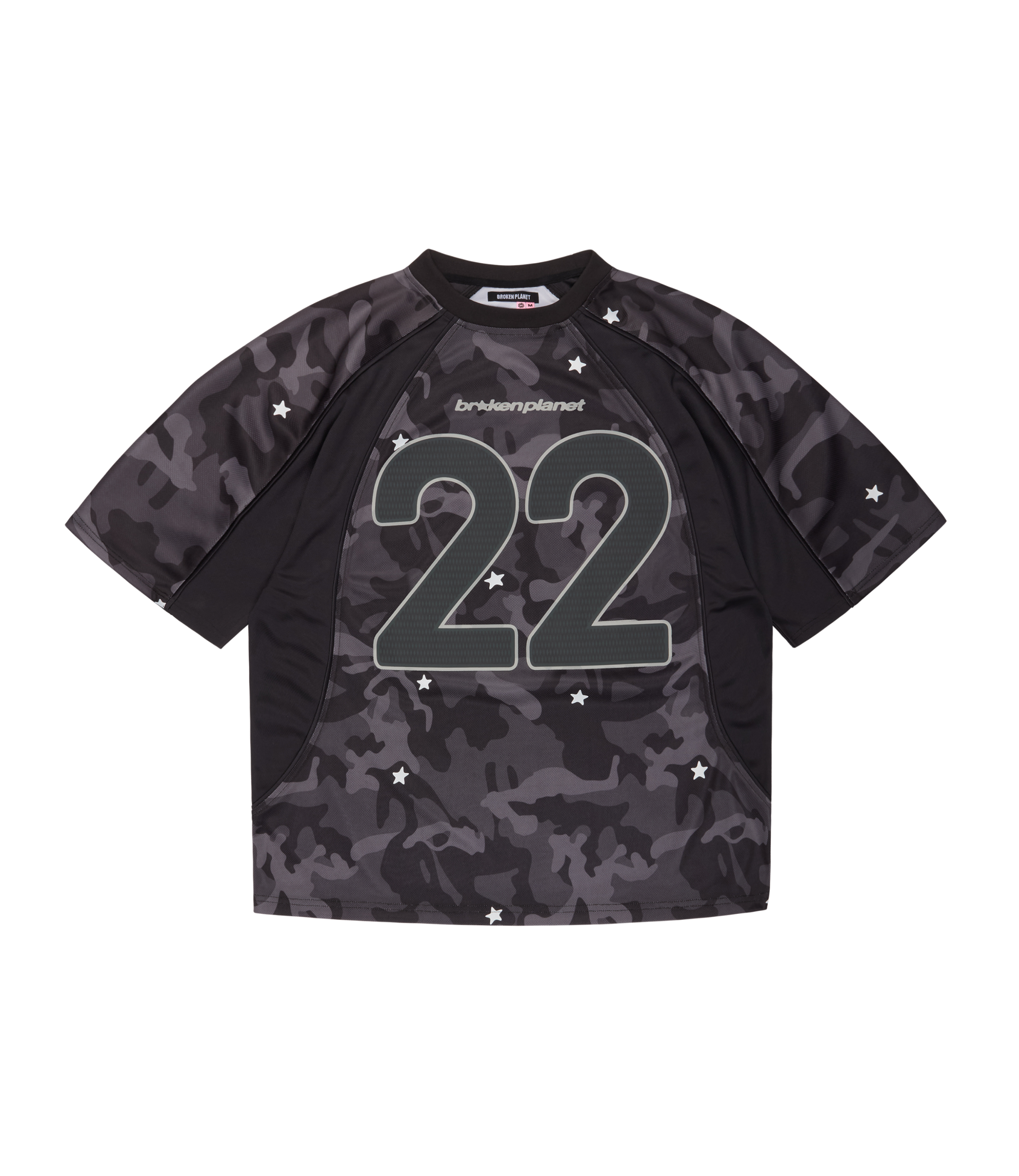 Star Camo Reflective Football Jersey - Black Star Camo