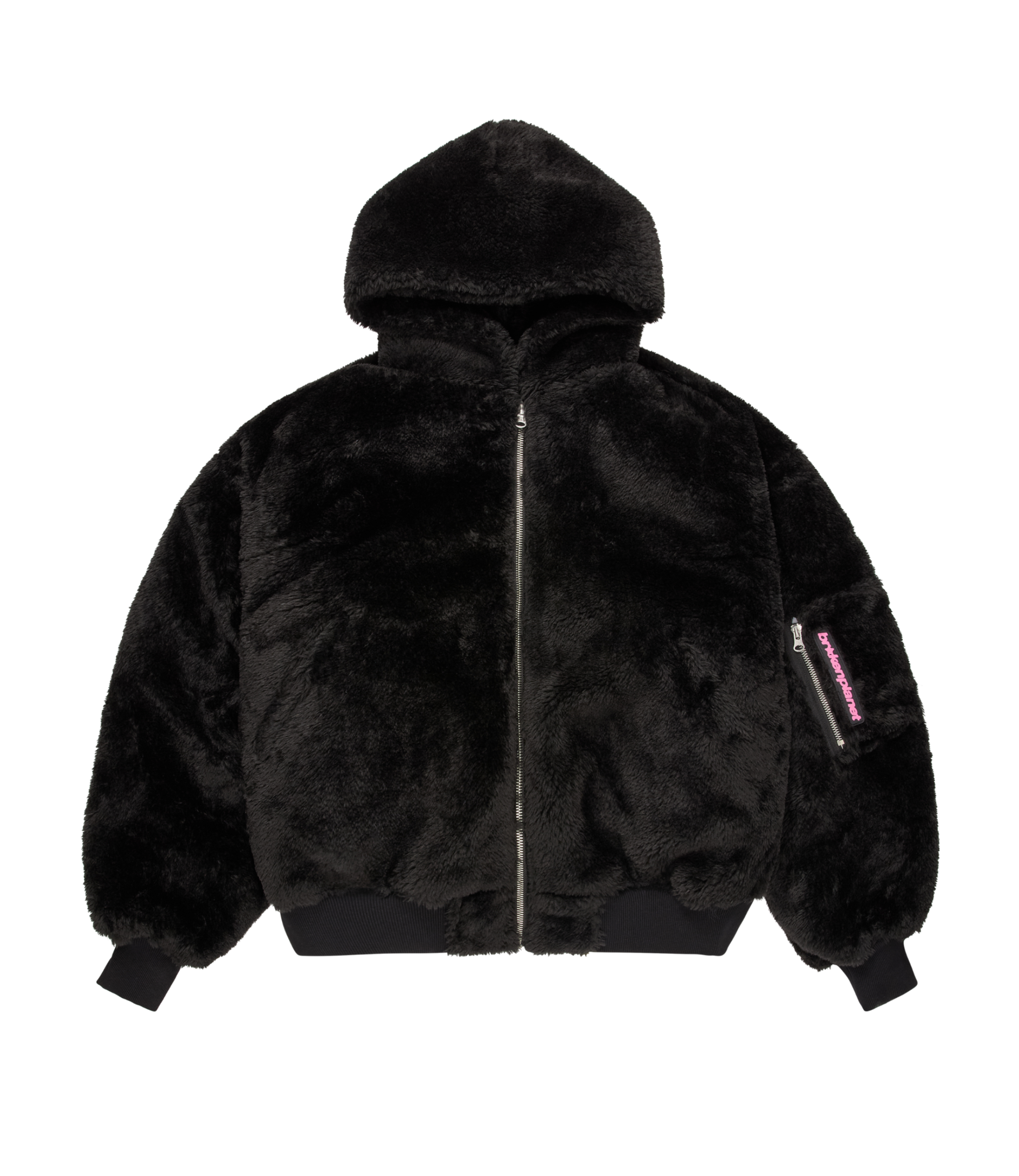 Reversible Snow Camo Fur Bomber Jacket - Snow Camo/Black - 2