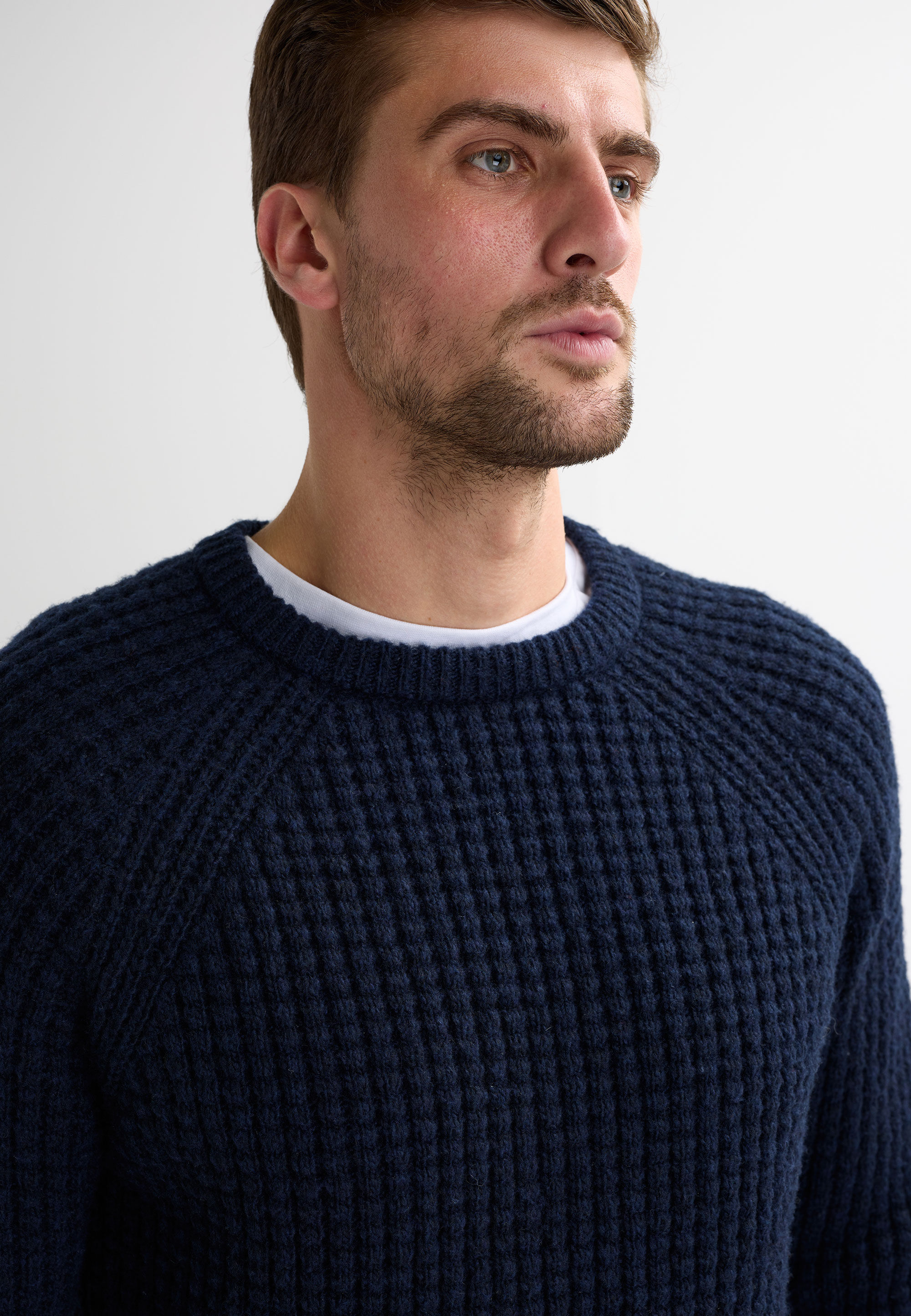 Mens Navy Cosy Knit Jumper