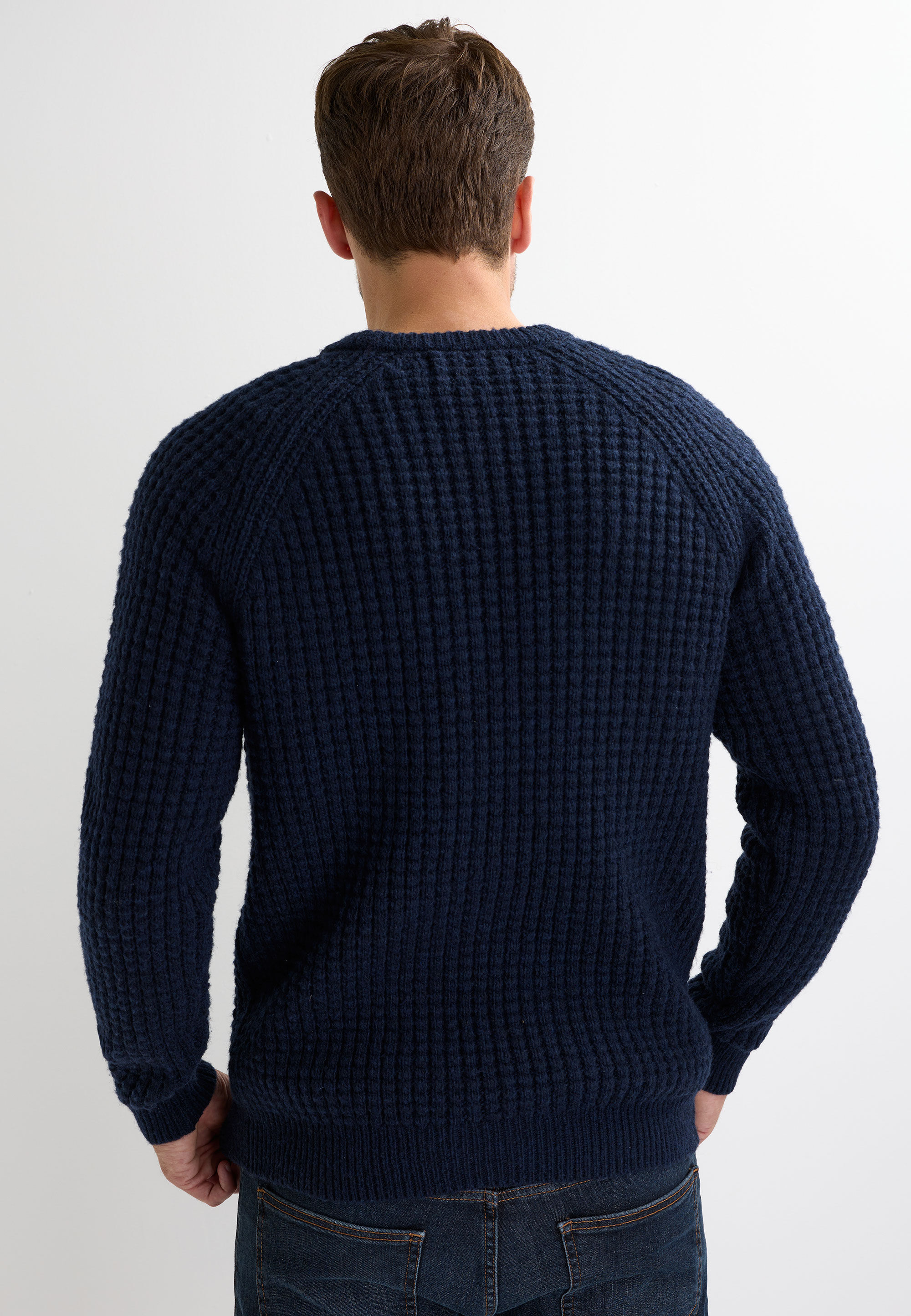 Mens Navy Cosy Knit Jumper