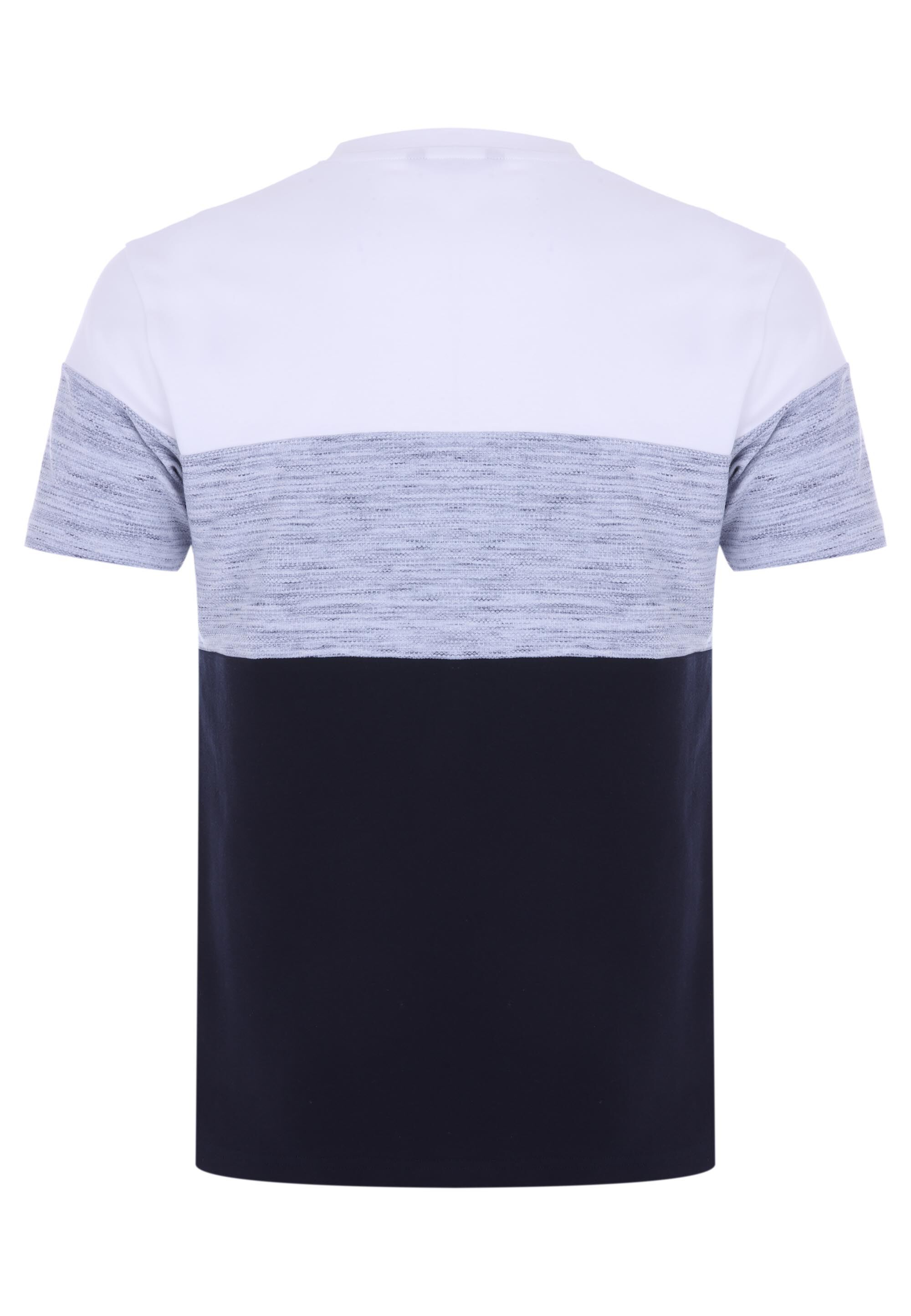 Mens Navy Colour Block Cotton Rich T-Shirt
