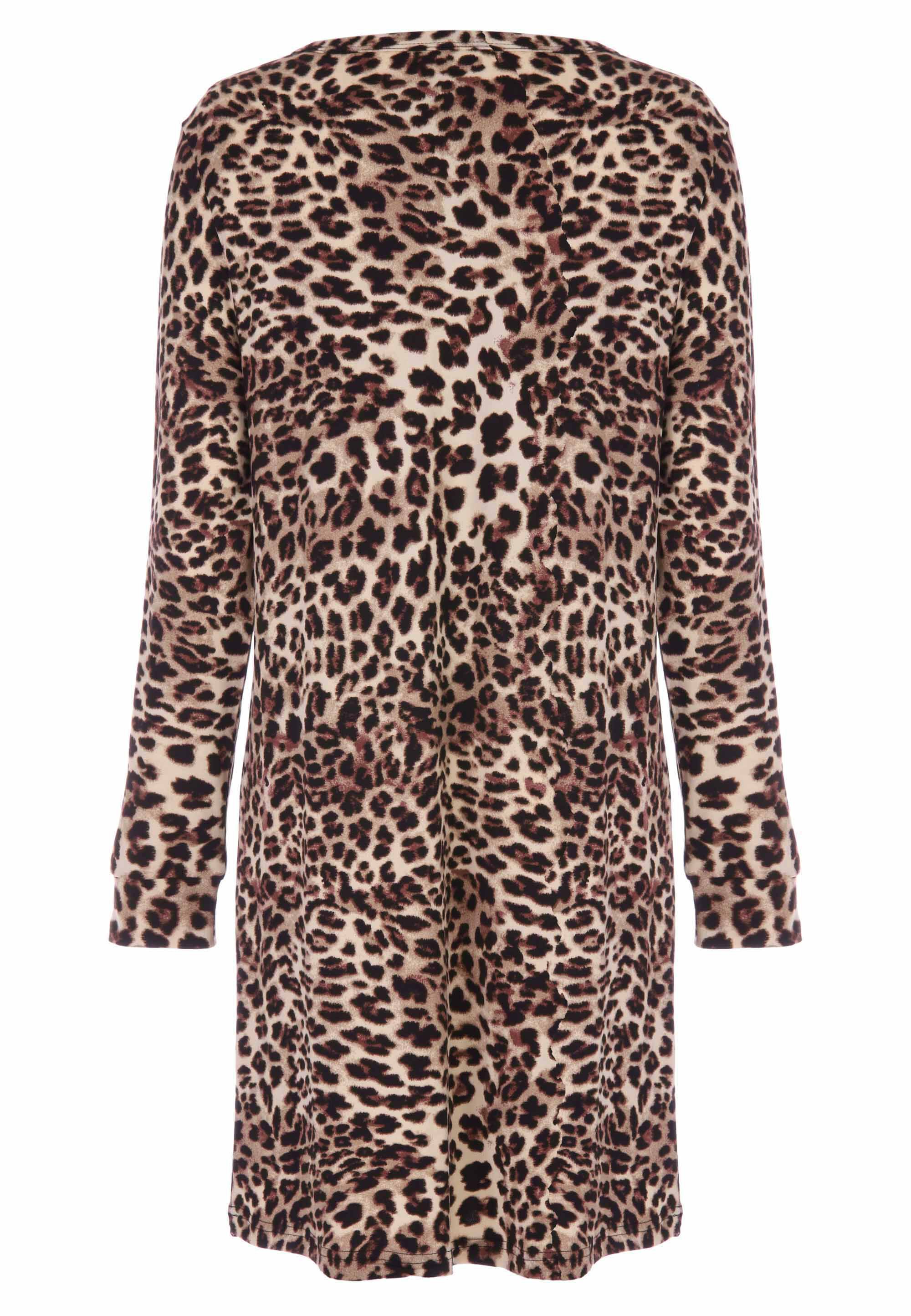 Womens Natural Leopard Print Soft Touch Nightdress