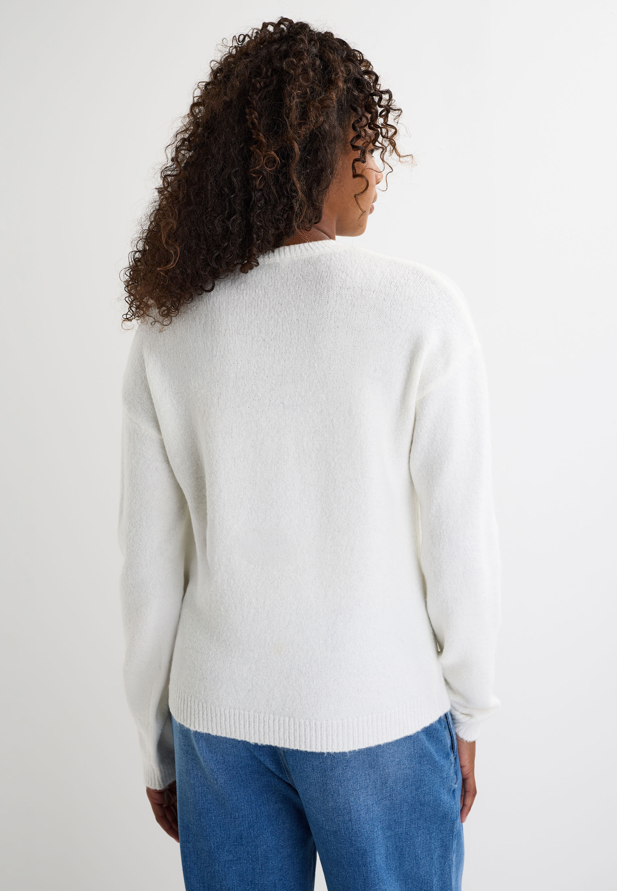 Older Girls Cream Sequin Christmas Tree Jumper
