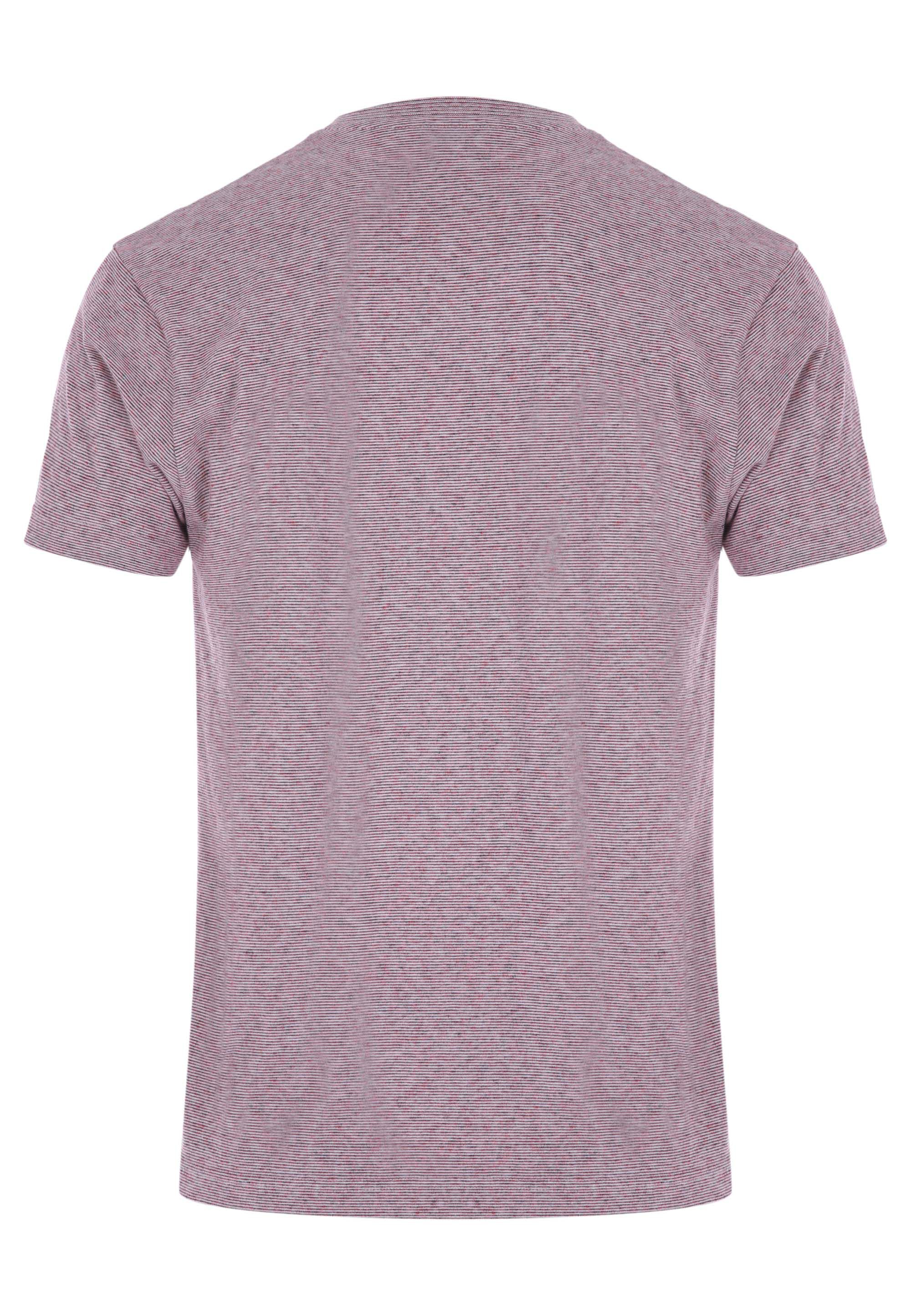 Mens Red Stripe Cotton Blend T-Shirt