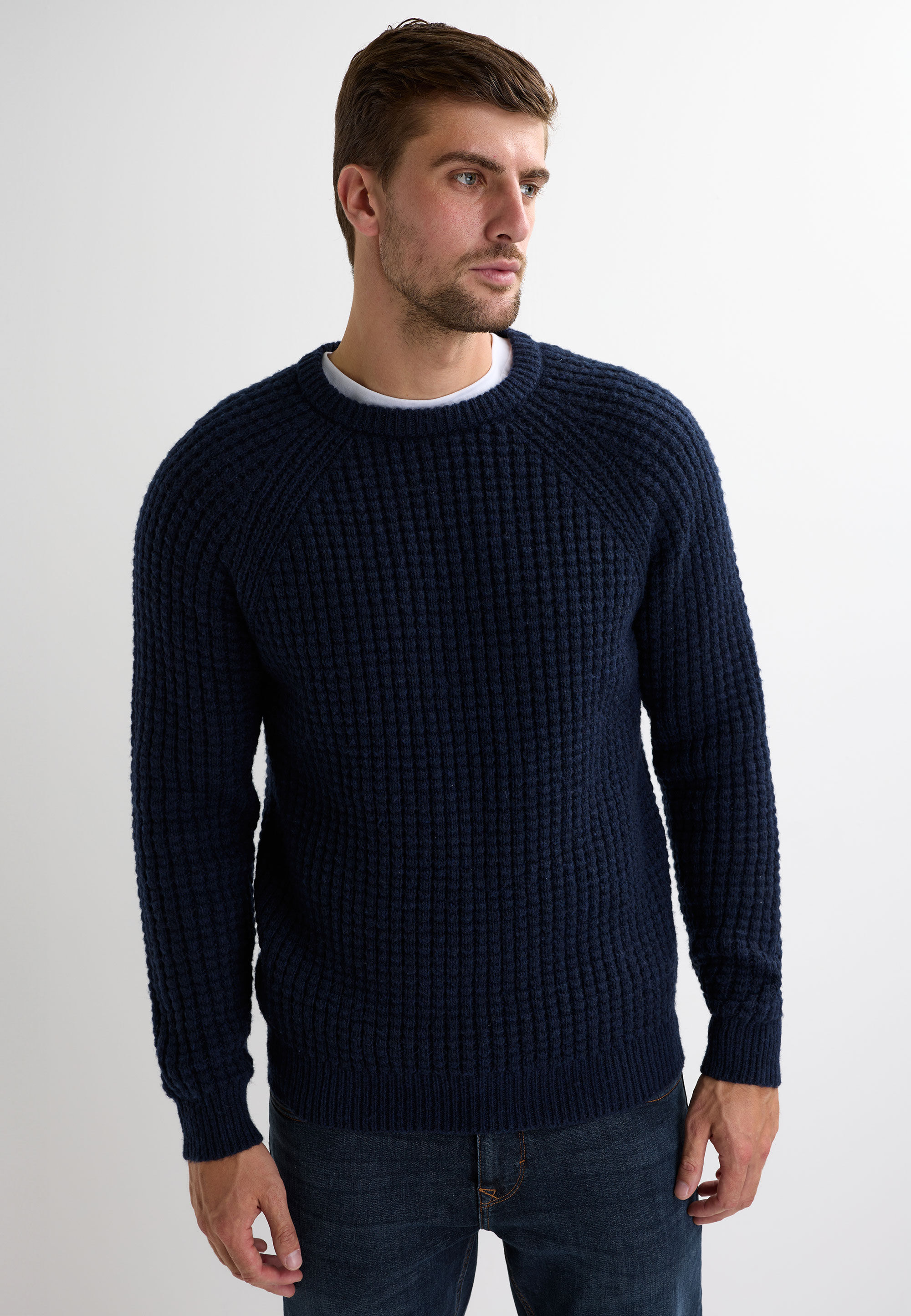 Mens Navy Cosy Knit Jumper