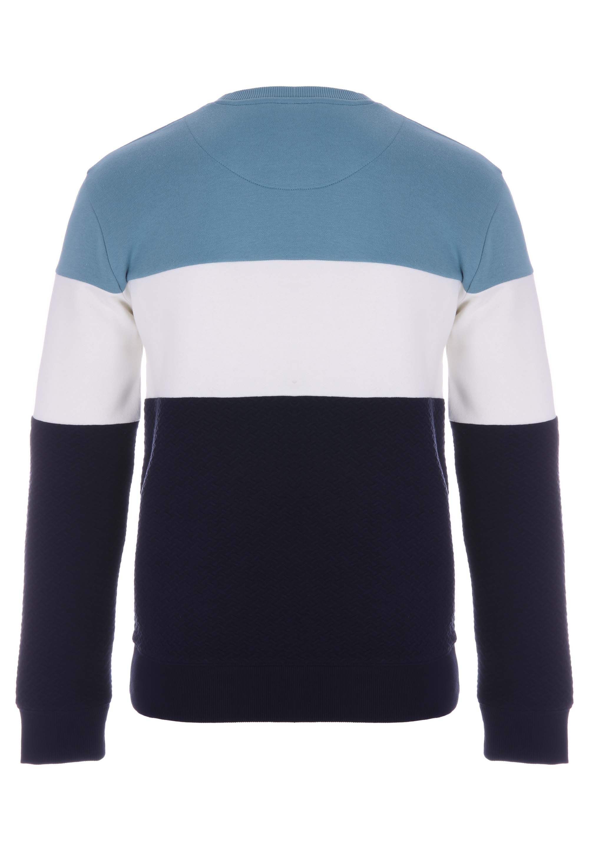Mens Aqua Colour Block Crew Neck Sweatshirt