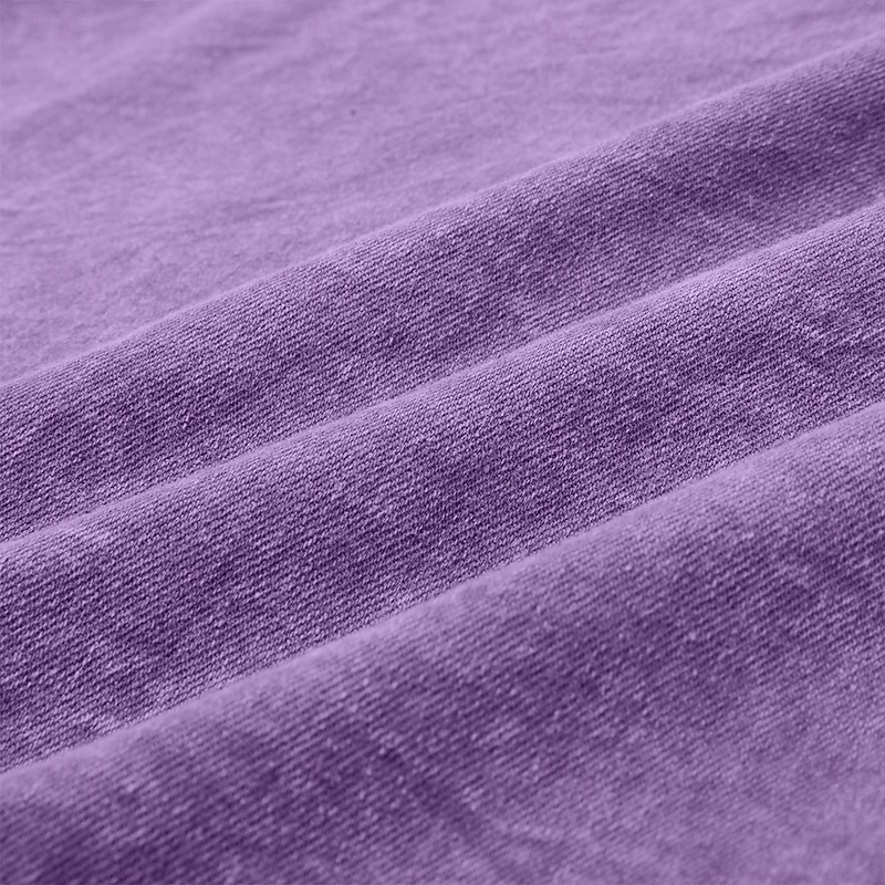 Men's T Shirt Henley Shirt Denim Acid Wash Long Sleeve Henley - Purple