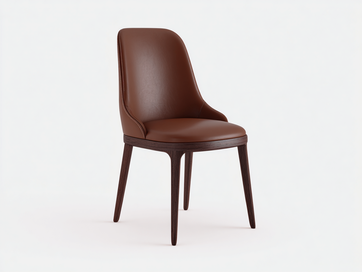 Chaise de salle à manger - similicuir - bois - 56x50x86 cm - marron-brun foncé - style moderne-Tadorzahome