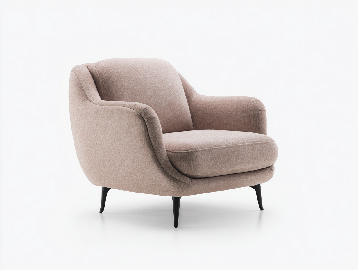Fauteuil-tissu-112x84x78 cm-taupe-noir-style moderne arrondi-Tadorzahome