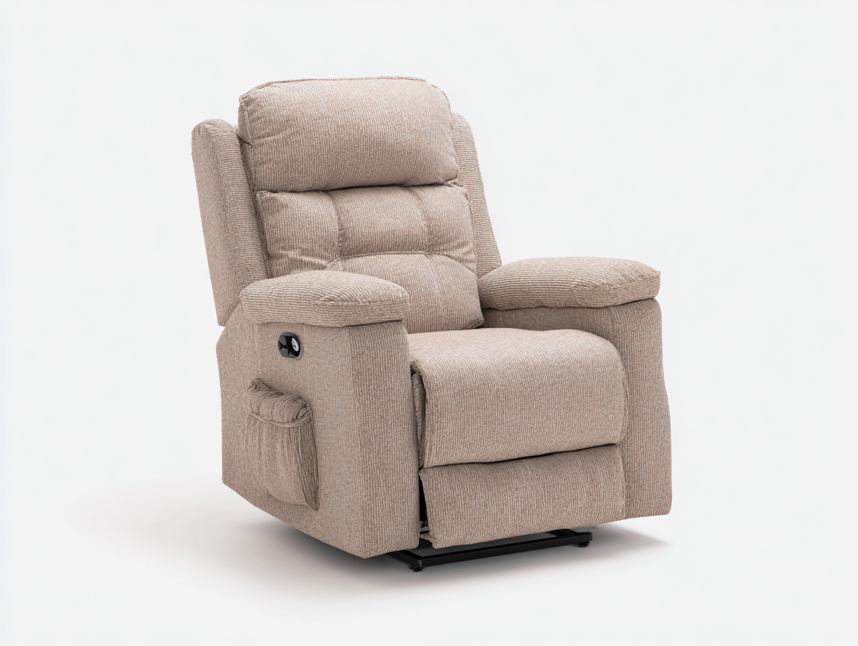Fauteuil relax - tissu côtelé - 99x86x101 cm - beige taupe - cosy-Tadorzahome