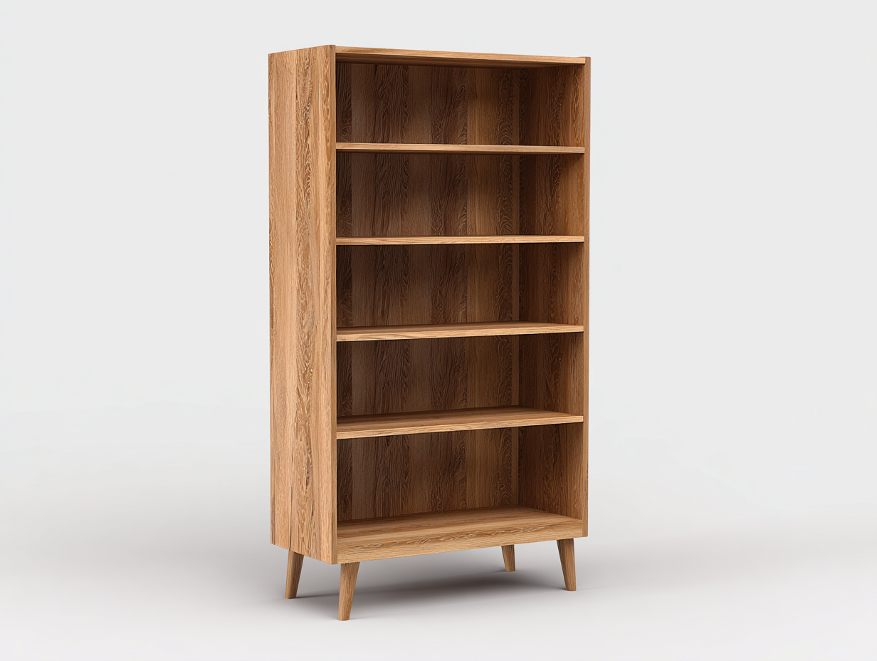 Bibliothèque ouverte en bois 82x34x172 cm - chêne clair - design moderne - adaptée au salon-Tadorzahome