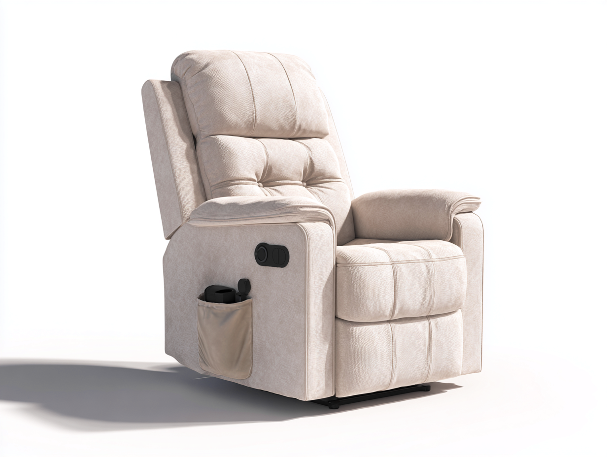 Fauteuil relax - tissu texturé - 101x88x105 cm - beige clair - moderne-Tadorzahome