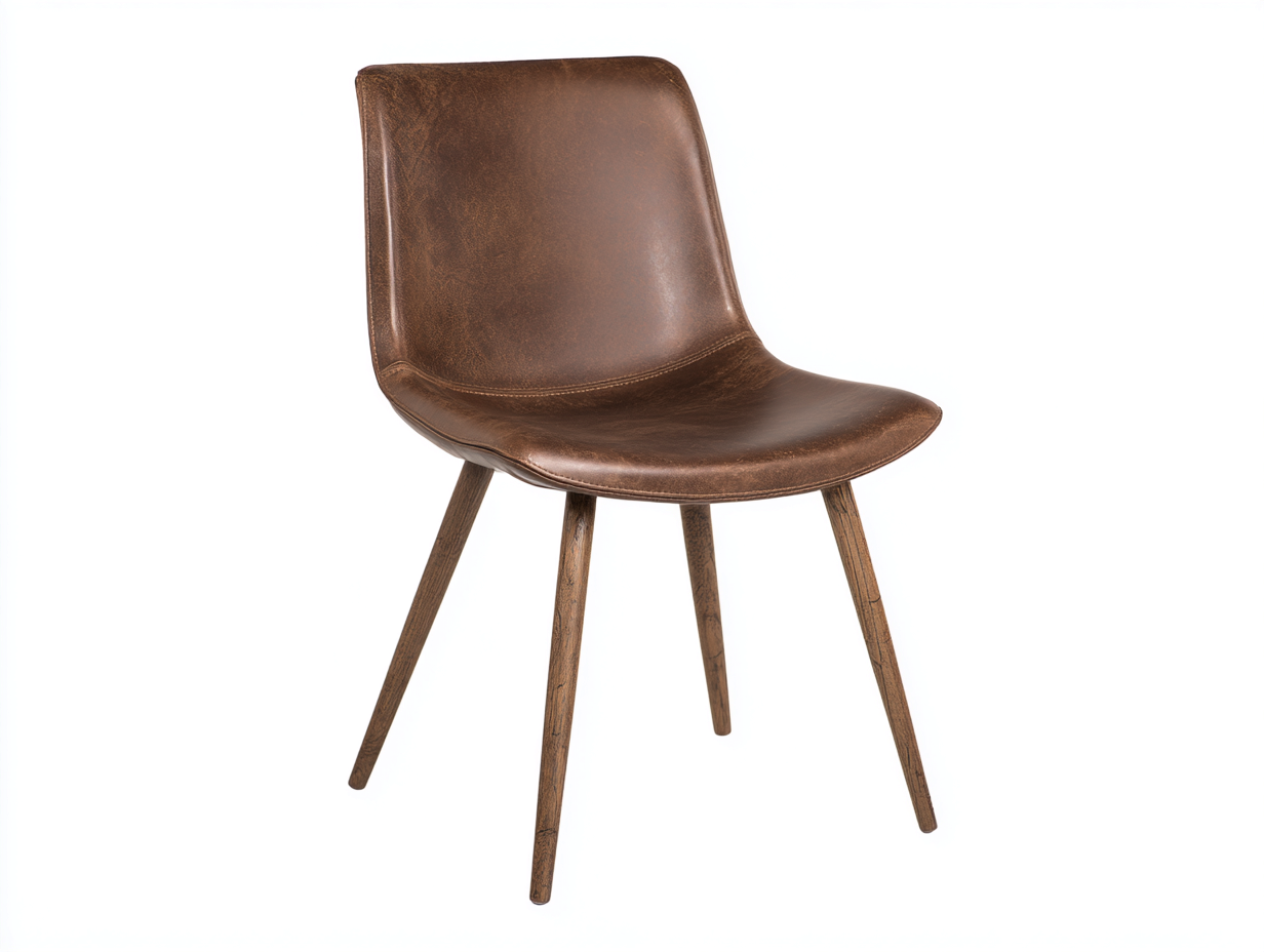 Chaise de salle à manger - Similicuir-Bois - 50x56x84 cm - Marron foncé-Bois foncé - Vintage-Tadorzahome