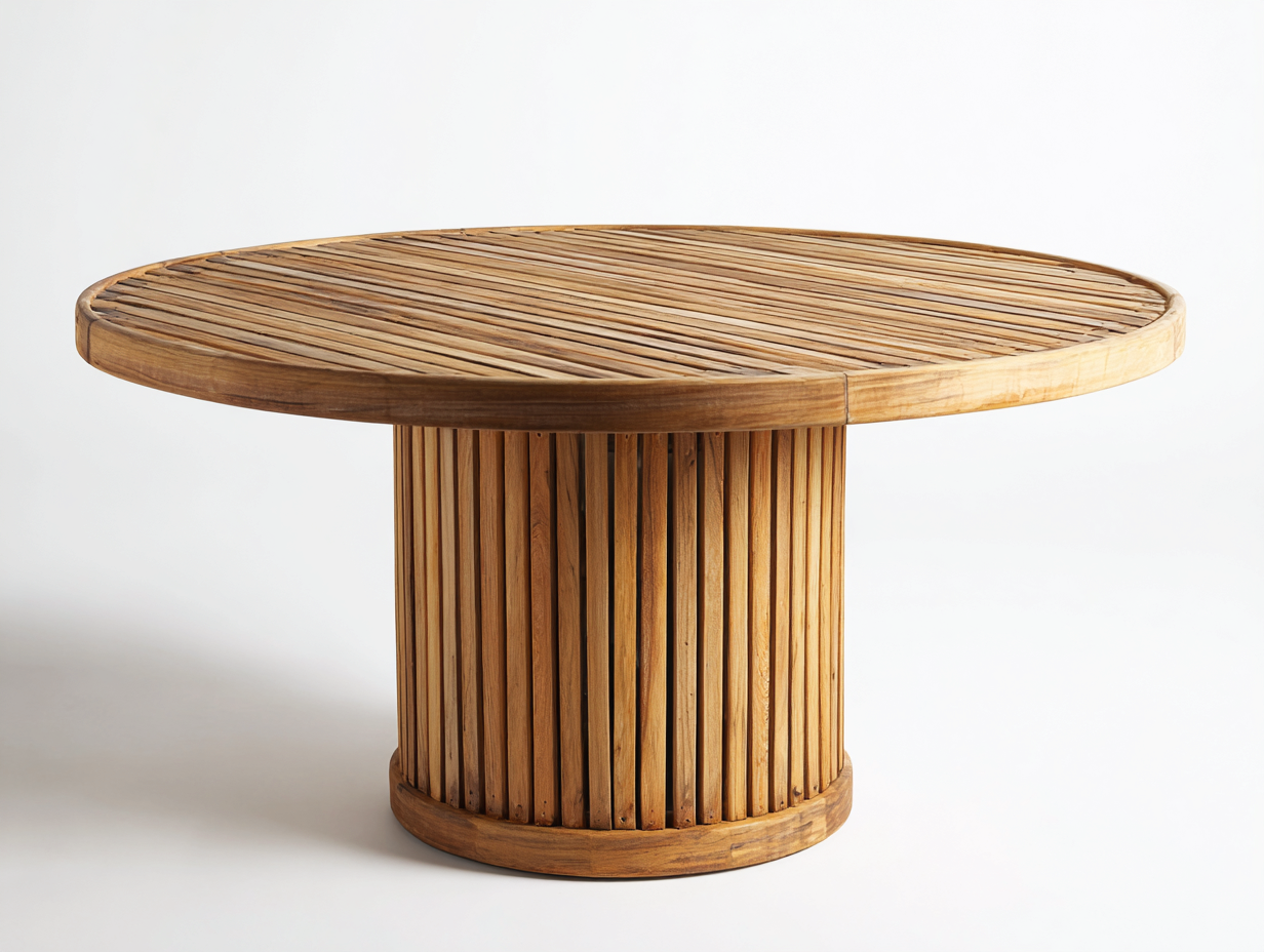 Table de jardin- bois- 158x158x75 cm- bois naturel- contemporain chaleureux-Tadorzahome