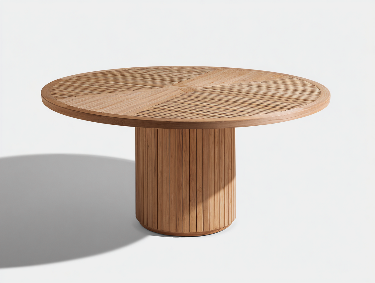 Table de jardin- bois- 150x150x75 cm- bois naturel- contemporain épuré-Tadorzahome