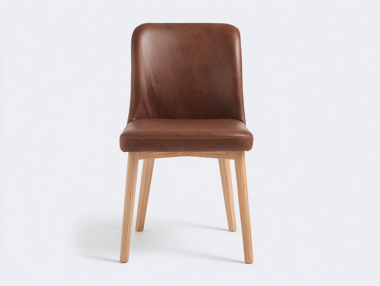 Chaise de salle à manger - Similicuir-Bois - 50x57x85 cm - Brun moka-Bois clair - Moderne-Tadorzahome