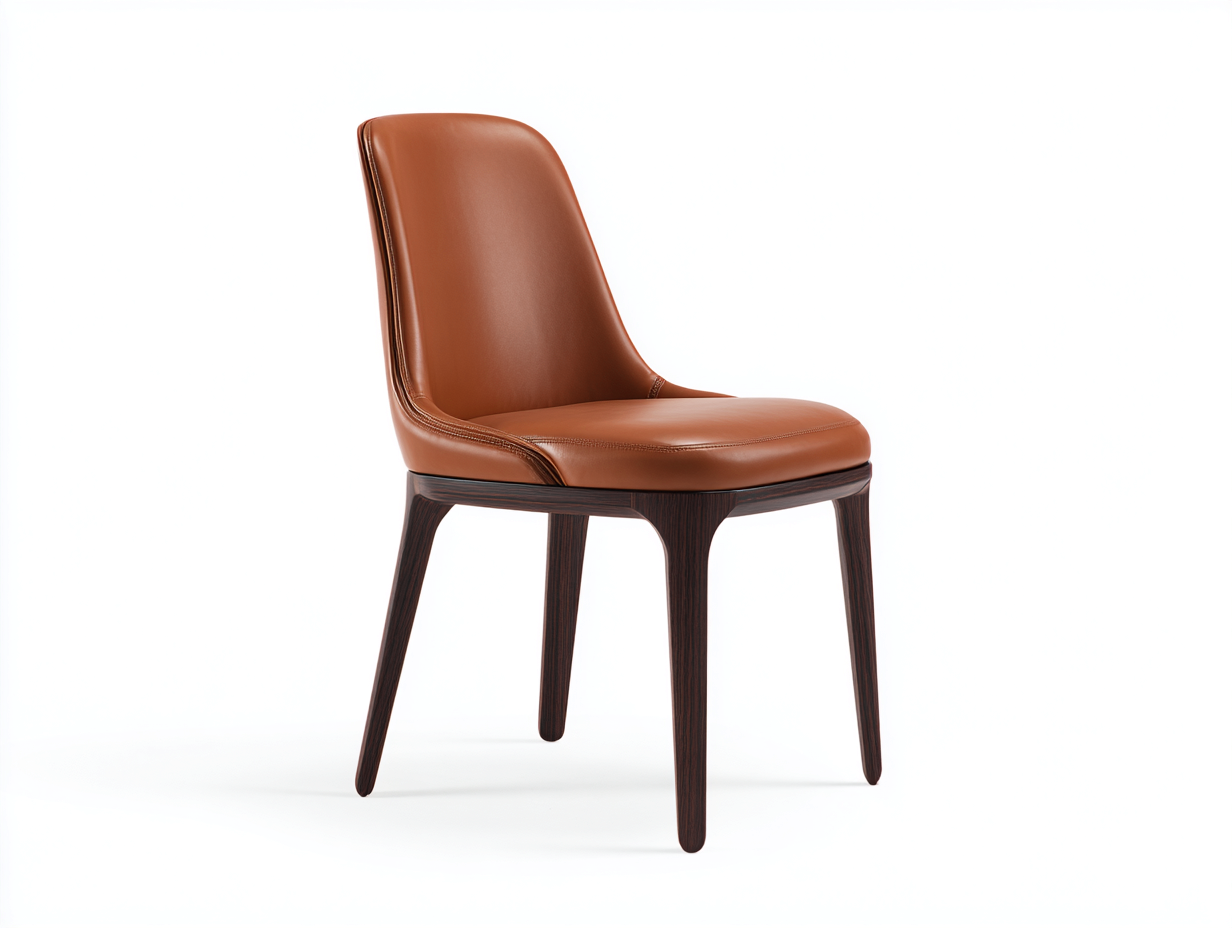 Chaise de salle à manger - similicuir - bois - 55x50x85 cm - marron-brun foncé - style moderne élégant-Tadorzahome