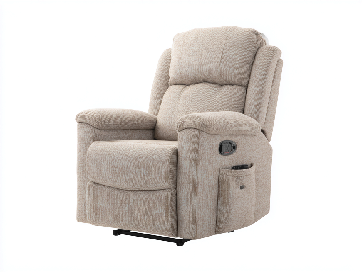 Fauteuil relax - tissu côtelé - 102x89x106 cm - beige sable - moderne-Tadorzahome