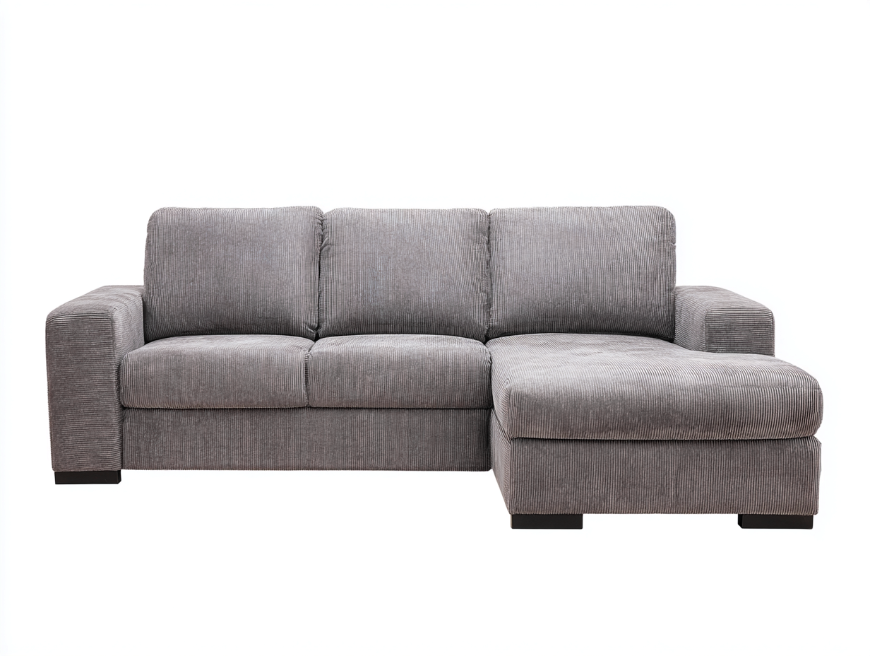 Canapé d'angle - Tissu - 270x158x84 cm - Gris - Moderne-Tadorzahome