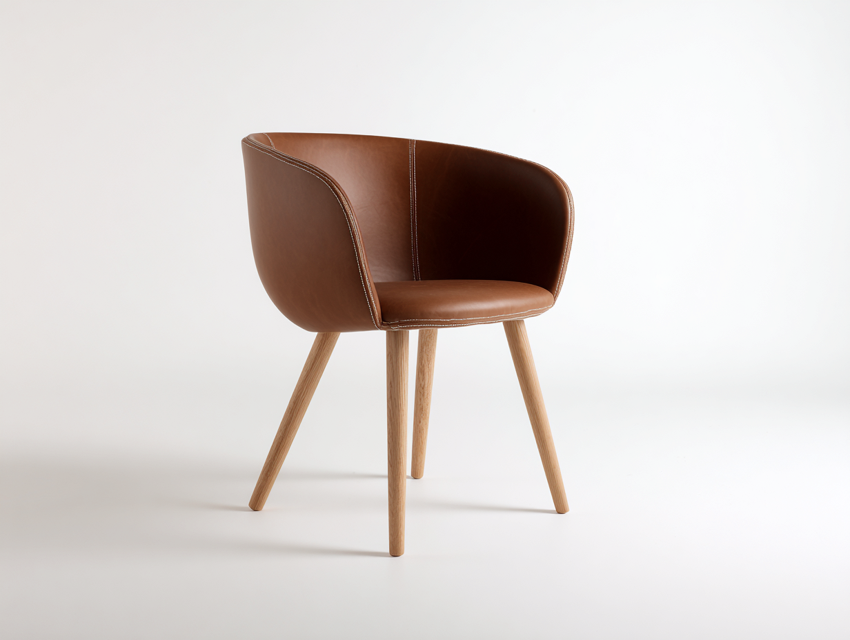 Chaise de salle à manger - Similicuir-Bois - 59x58x80 cm - Cognac-Bois clair - Contemporain-Tadorzahome