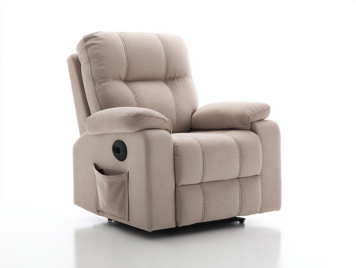 Fauteuil relax - tissu - 103x89x104 cm - beige sable - contemporain-Tadorzahome
