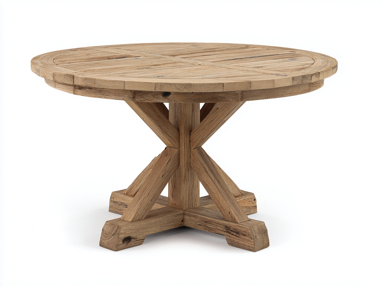 Table de jardin- bois- 150x150x76 cm- bois vieilli- rustique campagne-Tadorzahome