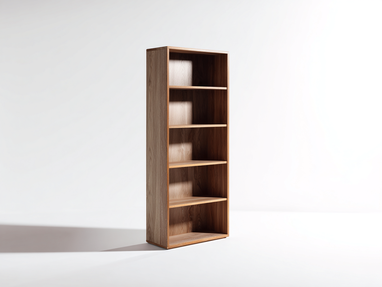 Bibliothèque ouverte en bois 72x30x168 cm - chêne naturel - design moderne - adaptée au salon-Tadorzahome